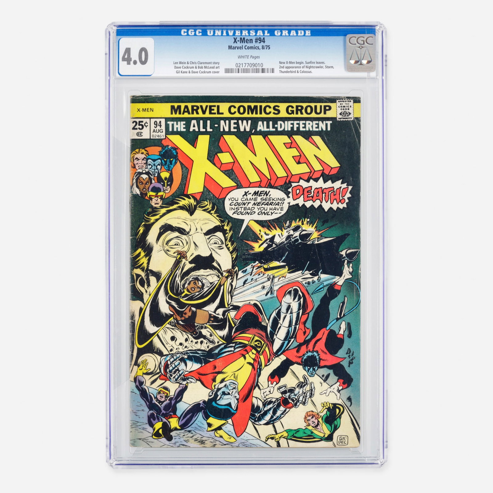 Marvel Comics X-Men #94 CGC 4.0 (1 of 2)