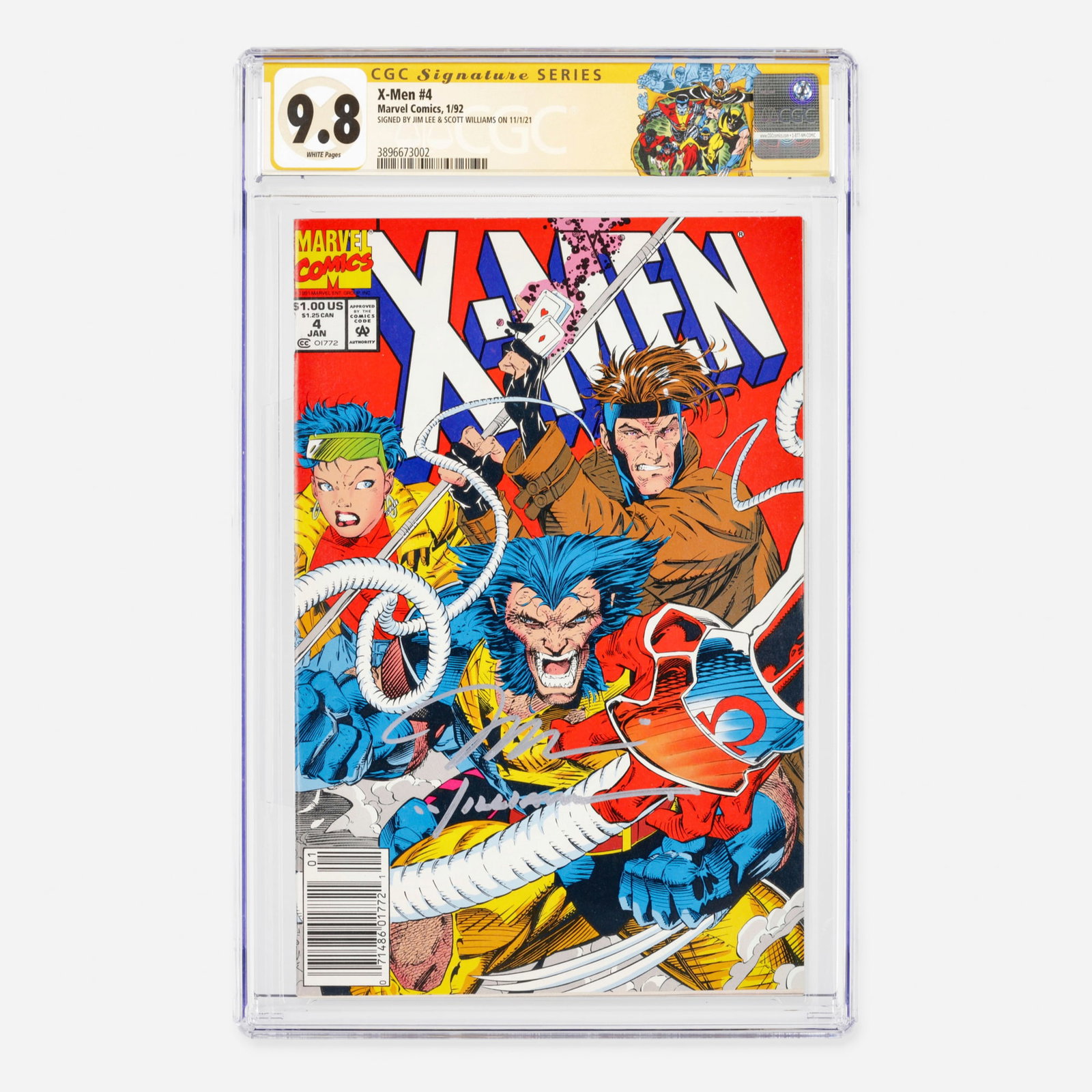 Marvel Comics X-Men #4 CGC 9.8 Signature Series Jim Lee and Scott Williams (1 of 2)