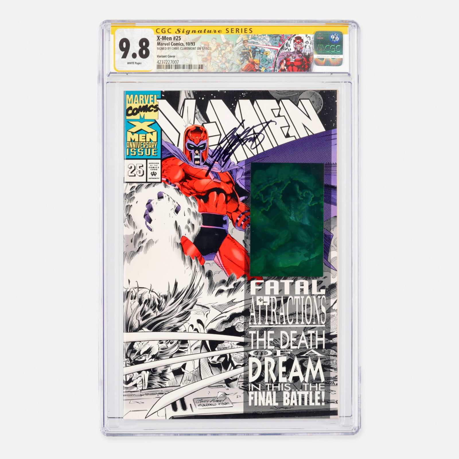 Marvel Comics X-Men #25 CGC 9.8 Variant Cover Signature Series Chris Claremont (1 of 2)