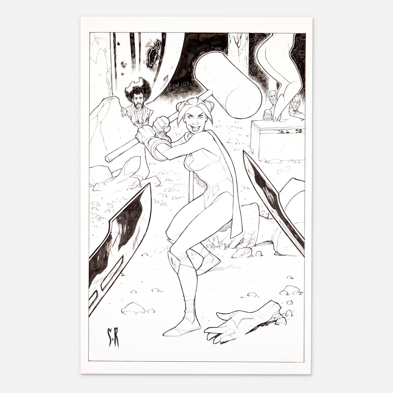 Stephane Roux, Harley Quinn and Power Girl #2 Story Page 10 Original Art (DC Comics, 2015): Stephane Roux Harley Quinn and Power Girl #2 Story Page 10 Original Art (DC Comics, 2015) pencil and ink on Bristol board 17 h x 11 w in (43 x 28 cm) This original art page from Harley Quinn and