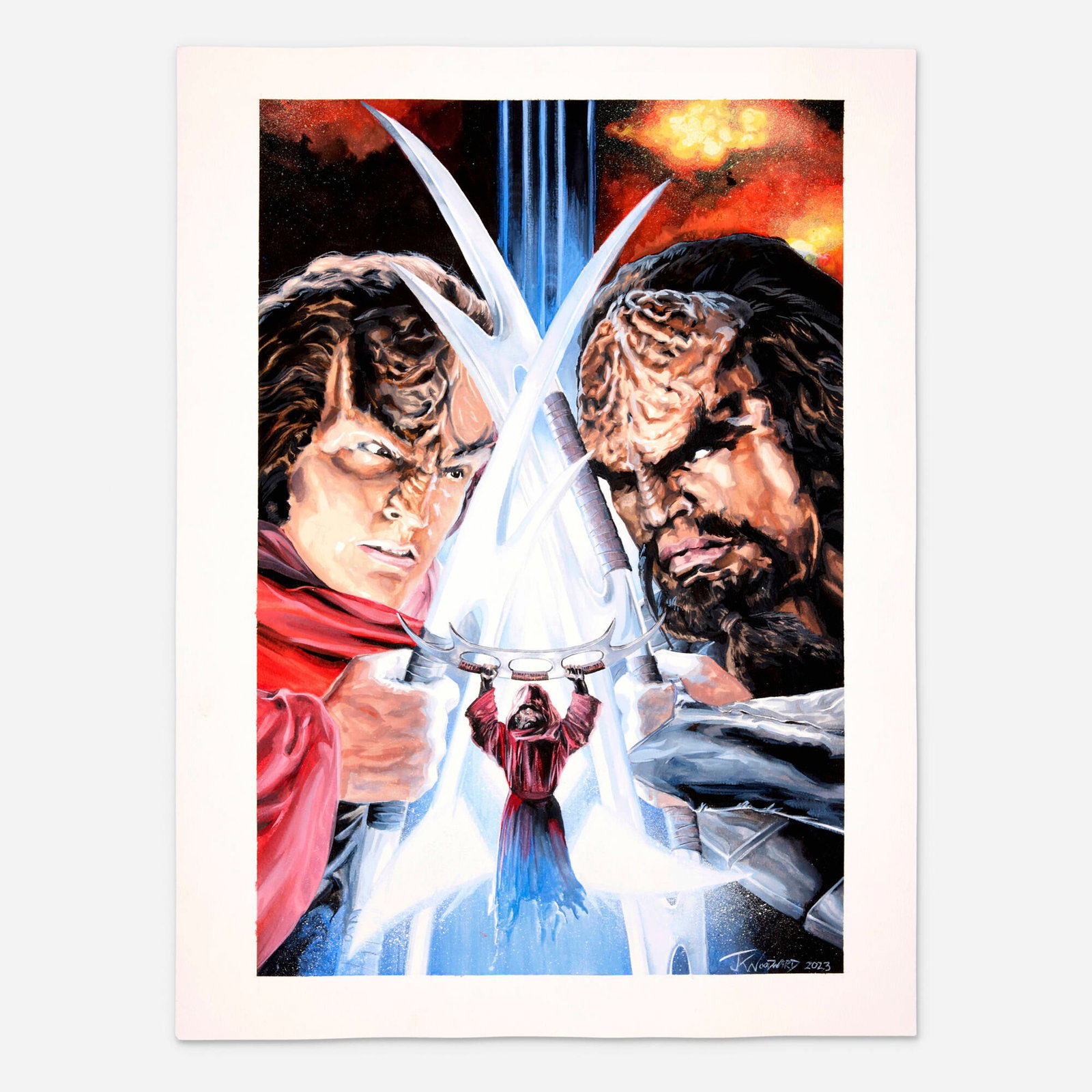J.K. Woodward, Star Trek: Defiant #7 Variant Cover Original Art (IDW, 2023) (1 of 1)