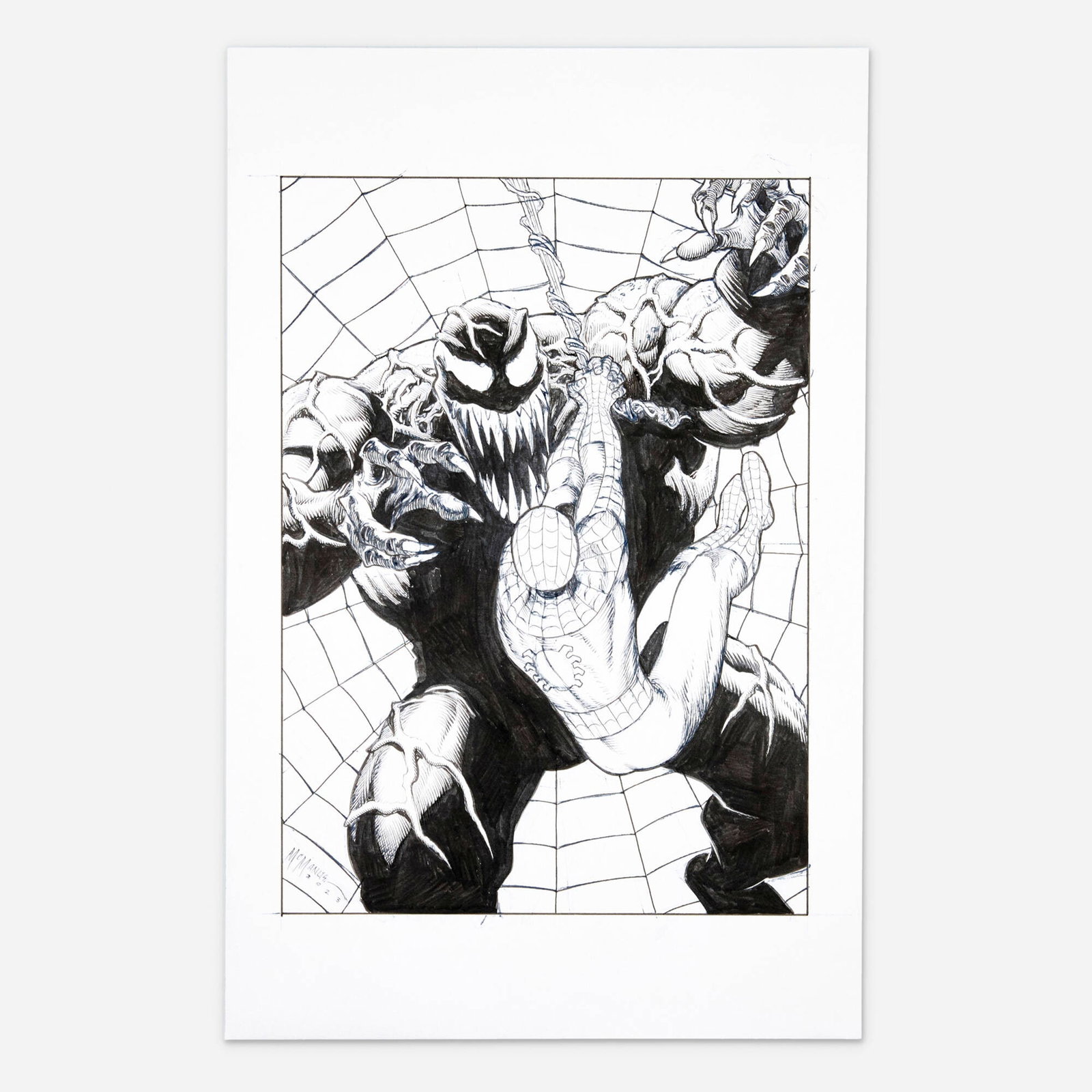 Shawn McManus, Venom vs. Spider-Man Original Art Illustration (1 of 1)