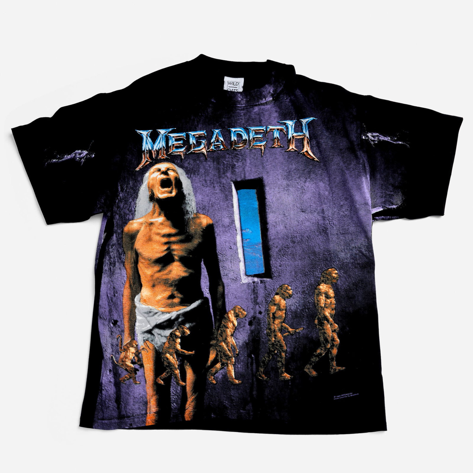 Megadeth Countdown to Extinction All Over Print X-Large T-Shirt: Megadeth Countdown to Extinction All Over Print X-Large T-Shirt 1992 100% cotton, double stitch 23.5 w x 25.5 l in (60 x 65 cm) Condition Notes: Overall good vintage condition with minimal wear c