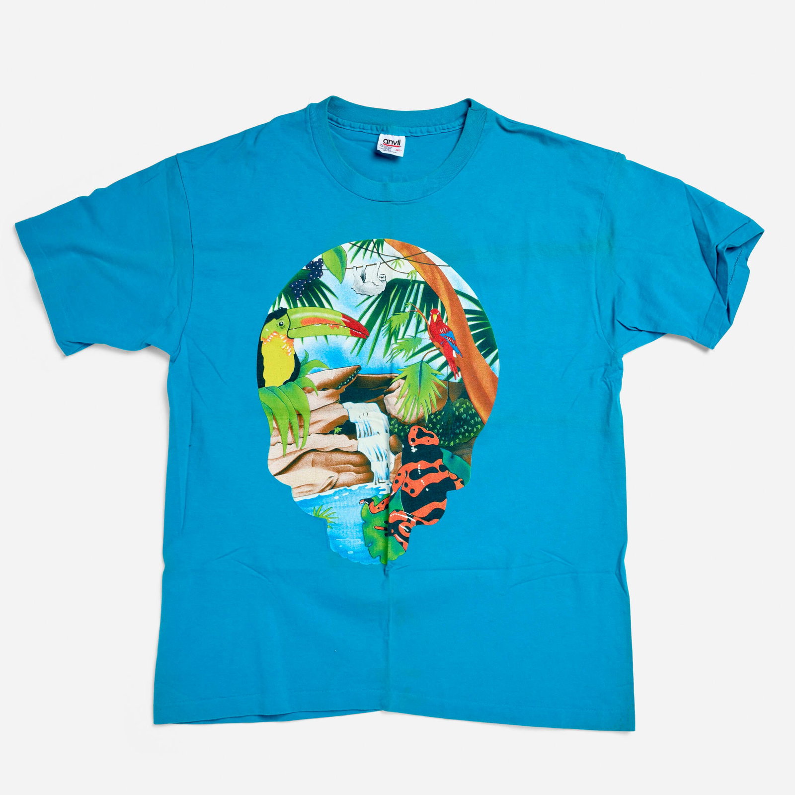 Grateful Dead Spring Tour 1993 Rain Forest X-Large T-Shirt Single Stitch: Grateful Dead Spring Tour 1993 Rain Forest X-Large T-Shirt Single Stitch 1993 100% cotton, single stitch 22 w x 26 l in (56 x 66 cm) Condition Notes: Overall good vintage condition with minimal we