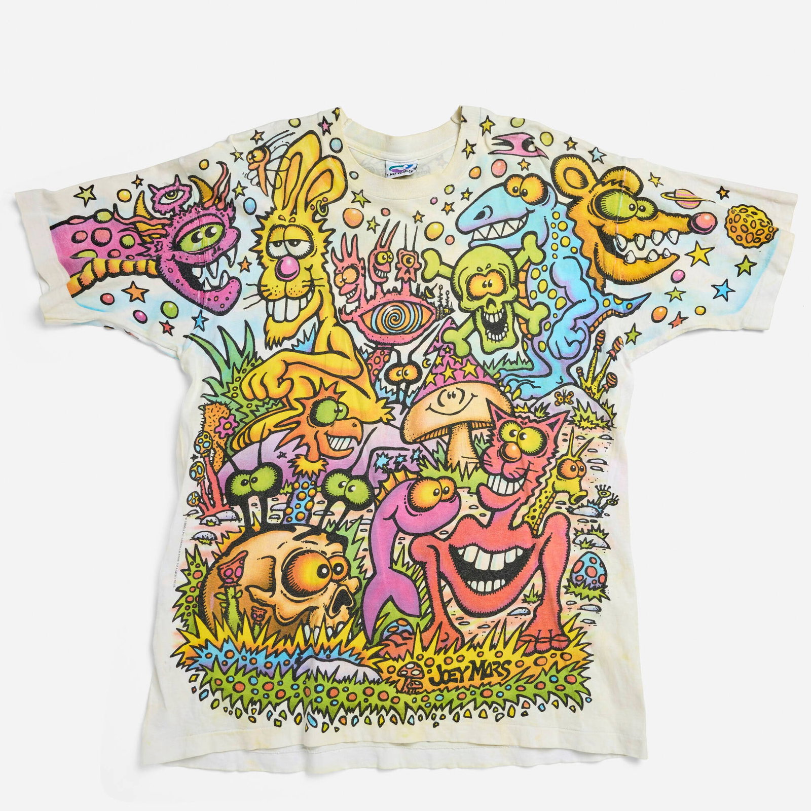Joey Mars Liquid Blue Zidzoii All Over Print X-Large T-Shirt Single Stitch: Joey Mars Liquid Blue Zidzoii All Over Print X-Large T-Shirt Single Stitch 1993 100% cotton, single stitch 22 w x 27 l in (56 x 69 cm) Condition Notes: Overall good vintage condition with minimal