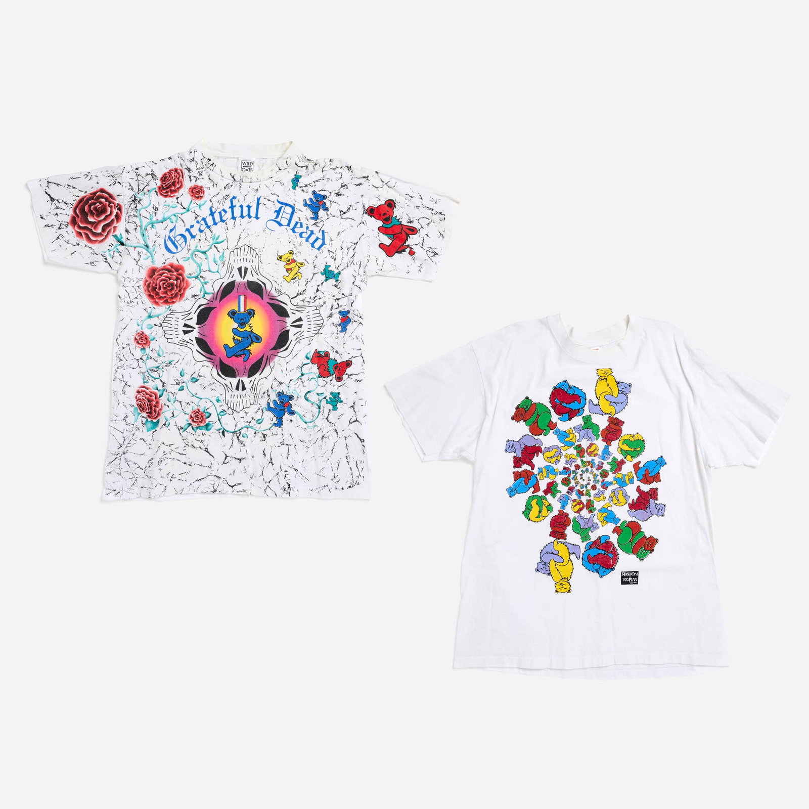 2 Vintage Grateful Dead Dancing Bears All Over Print and Spiral Bears X-Large T-Shirt Group (1 of 2)