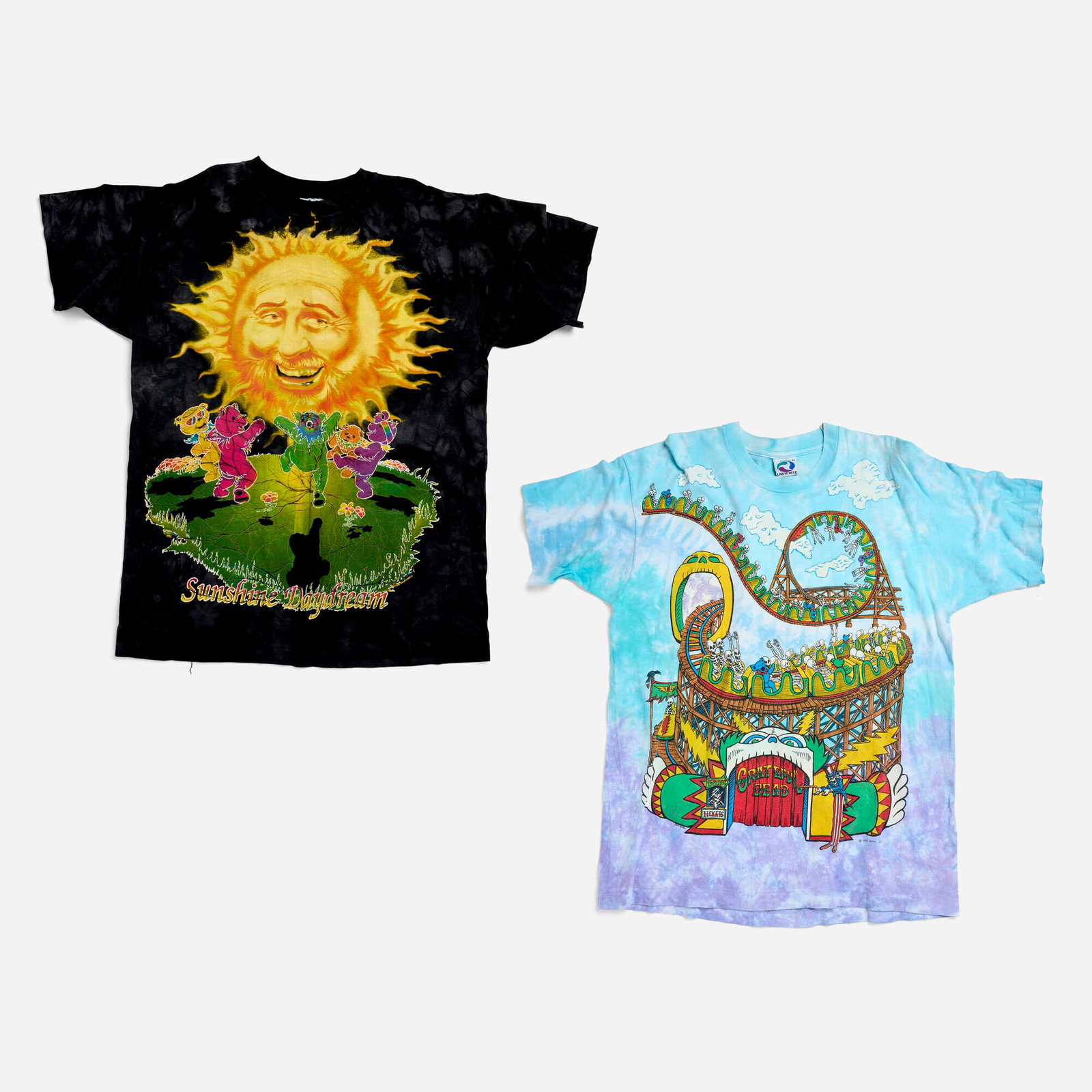 2 Vintage Grateful Dead Roller Coaster Tie-Dye and Sunshine Daydream X-Large T-Shirt Group (1 of 2)