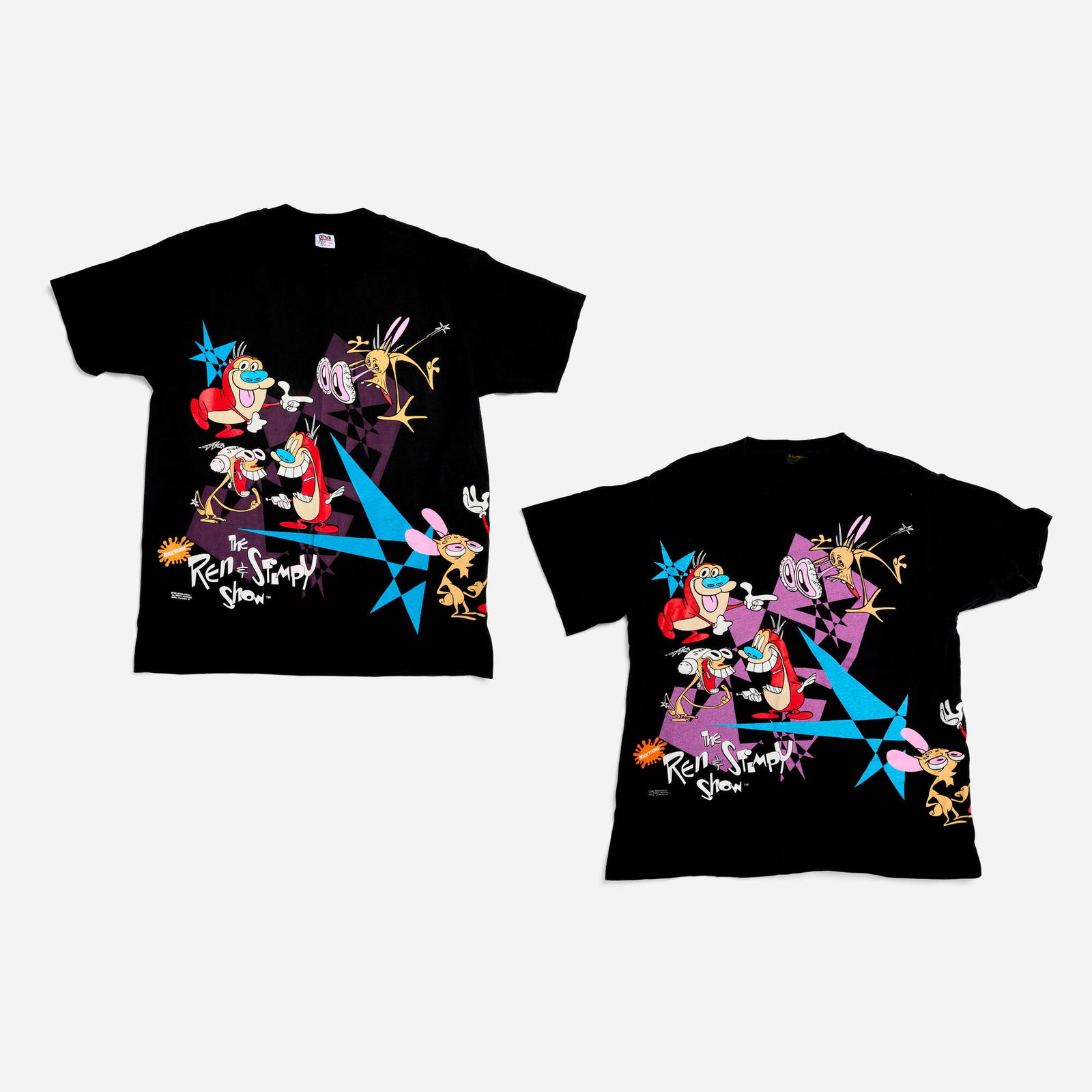 2 Vintage Ren & Stimpy Show All Over Print X-Large T-Shirt Group (1 of 2)