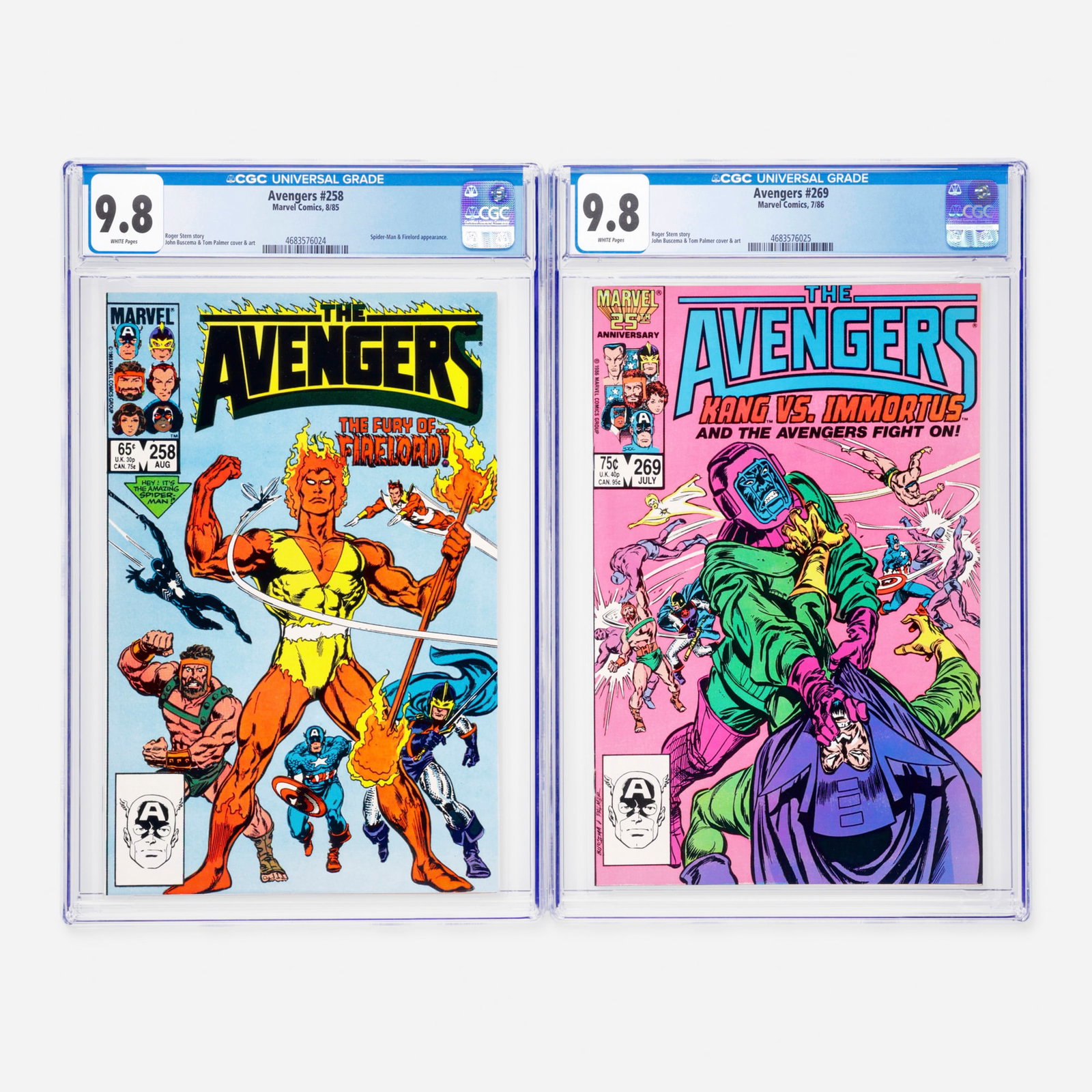 2 Marvel Comics Avengers #258 and #269 CGC 9.8 Group (1 of 2)