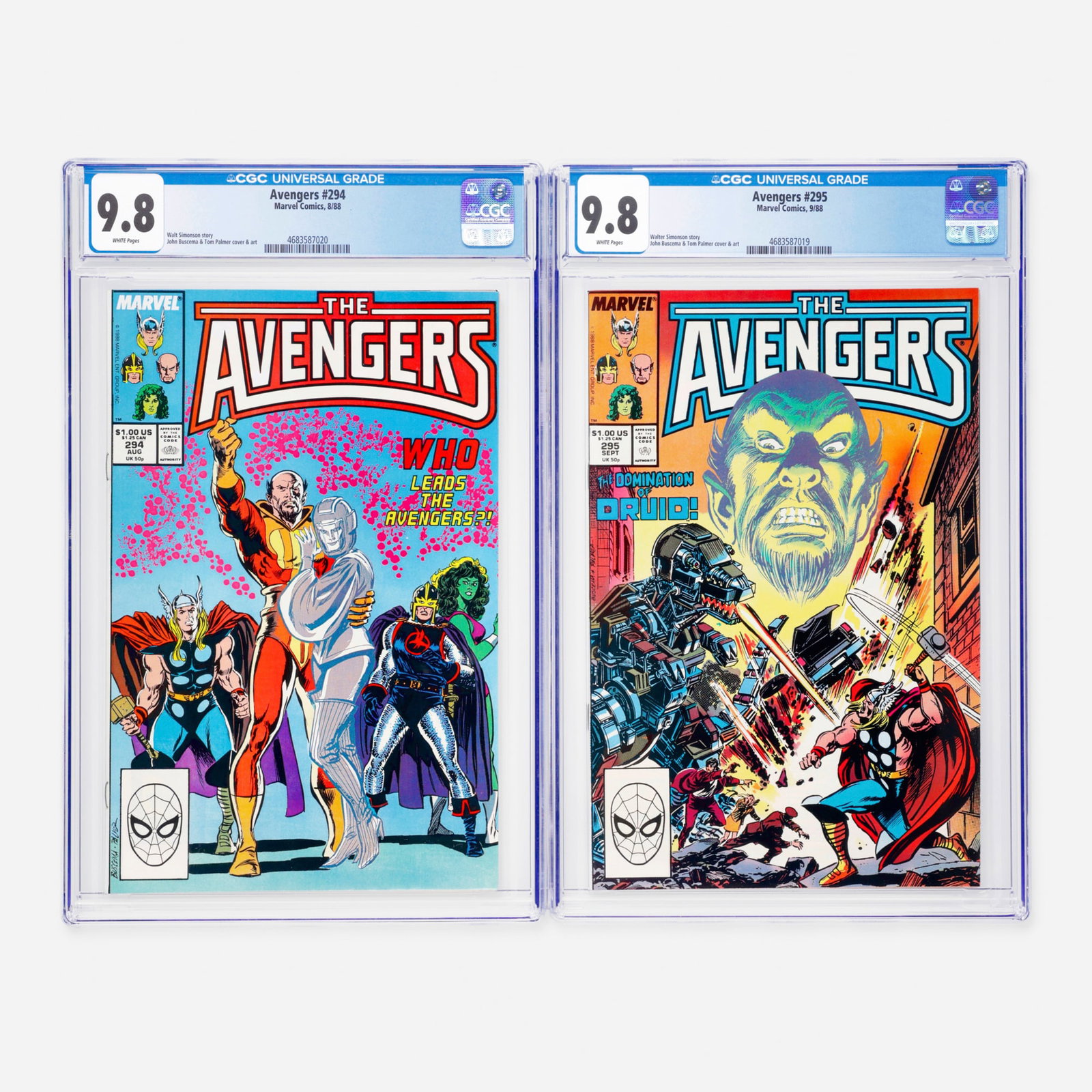 2 Marvel Comics Avengers #294 and #295 CGC 9.8 Group (1 of 2)