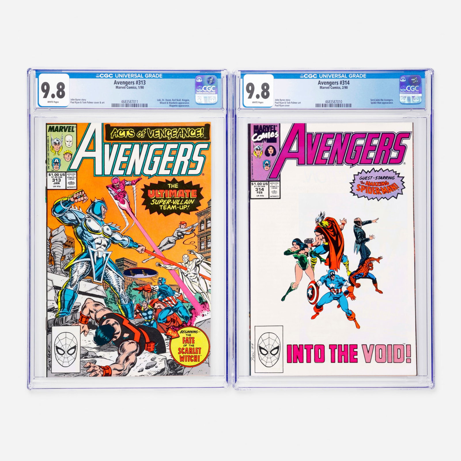 2 Marvel Comics Avengers #313 and #314 CGC 9.8 Group (1 of 2)