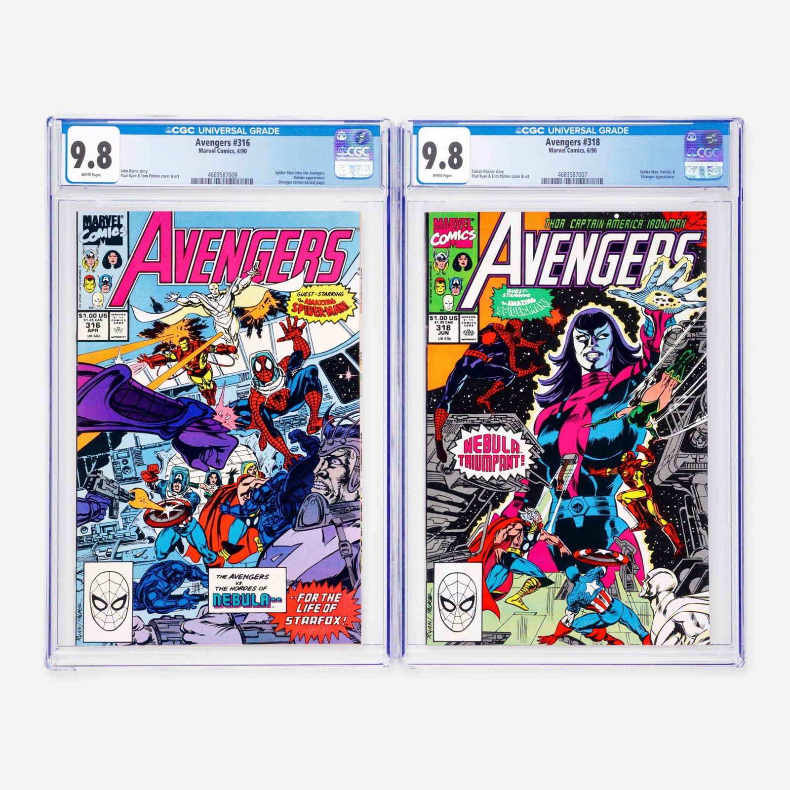 2 Marvel Comics Avengers #316 and #318 CGC 9.8 Group (1 of 2)