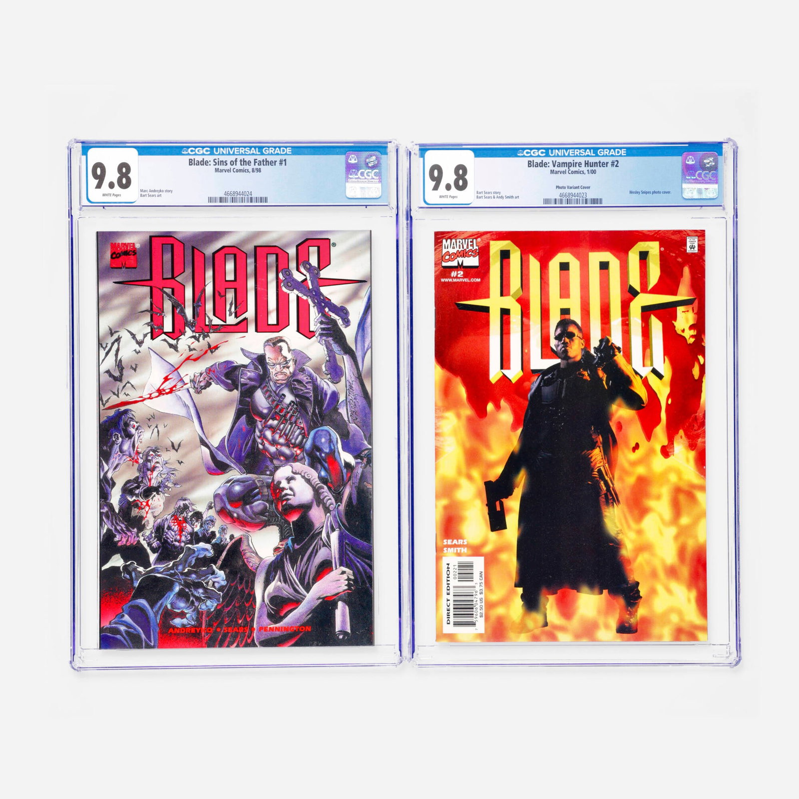 2 Marvel Comics Blade: Sins of the Father #1 and Blade: Vampire Hunter #2 CGC 9.8 Group (1 of 2)