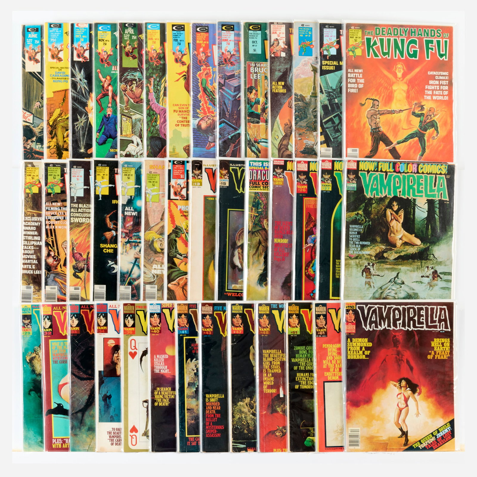 41 Marvel Comics and Warren Publishing Deadly Hands of Kung Fu and Vampirella Magazine Group (1 of 1)