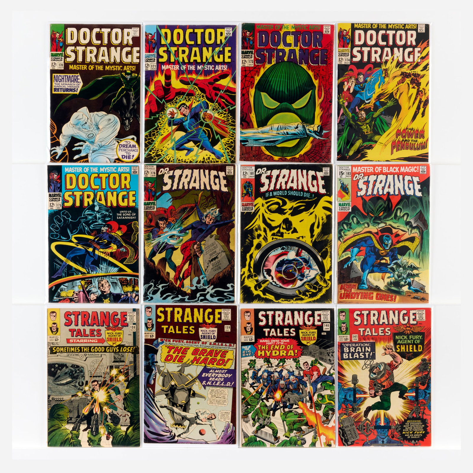 17 Marvel Comics Doctor Strange and Strange Tales Group: 17 Marvel Comics Doctor Strange and Strange Tales Group USA, 20th Century Group includes: Marvel Comics Doctor Strange #170, #171, #173-#175 (Grades range 5.0-7.0), #176, #181, #183 (Grades ra