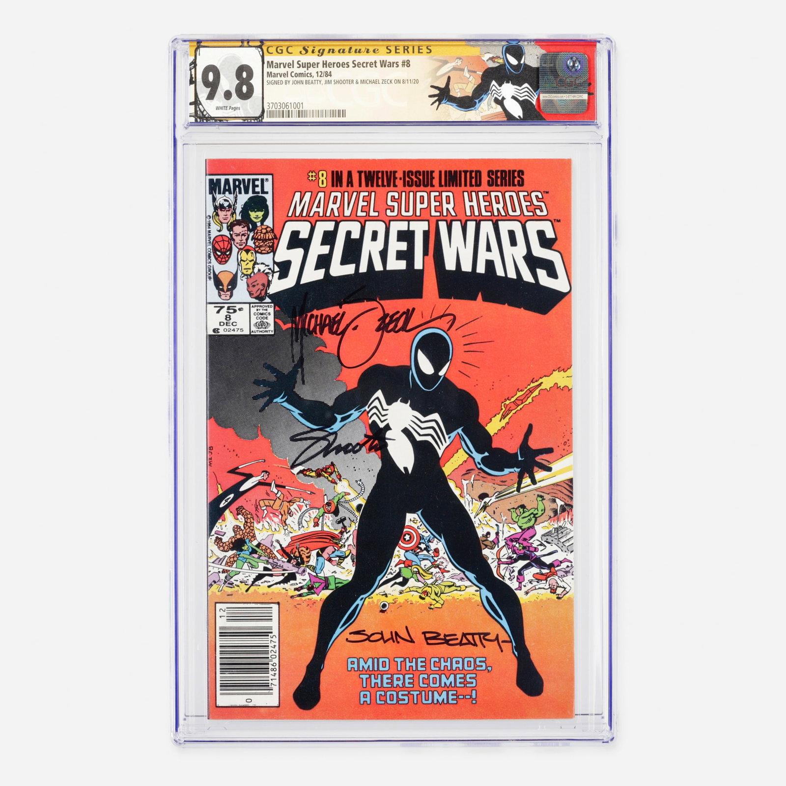 Marvel Comics Marvel Super Heroes Secret Wars #8 CGC 9.8 Signature Series Beatty, Shooter and Zeck (1 of 2)