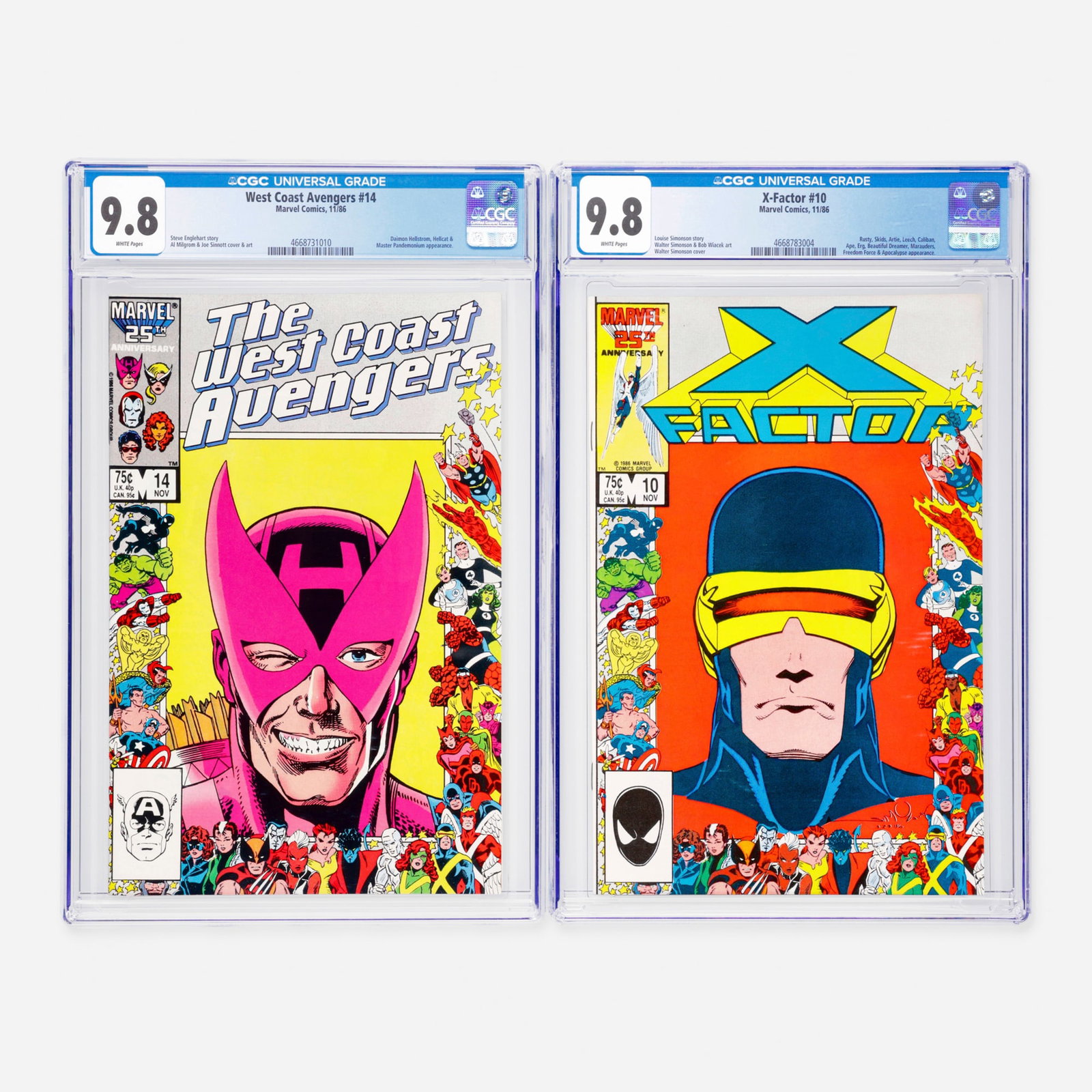 2 Marvel Comics West Coast Avengers #14 and X-Factor #10 CGC 9.8 Group (1 of 2)