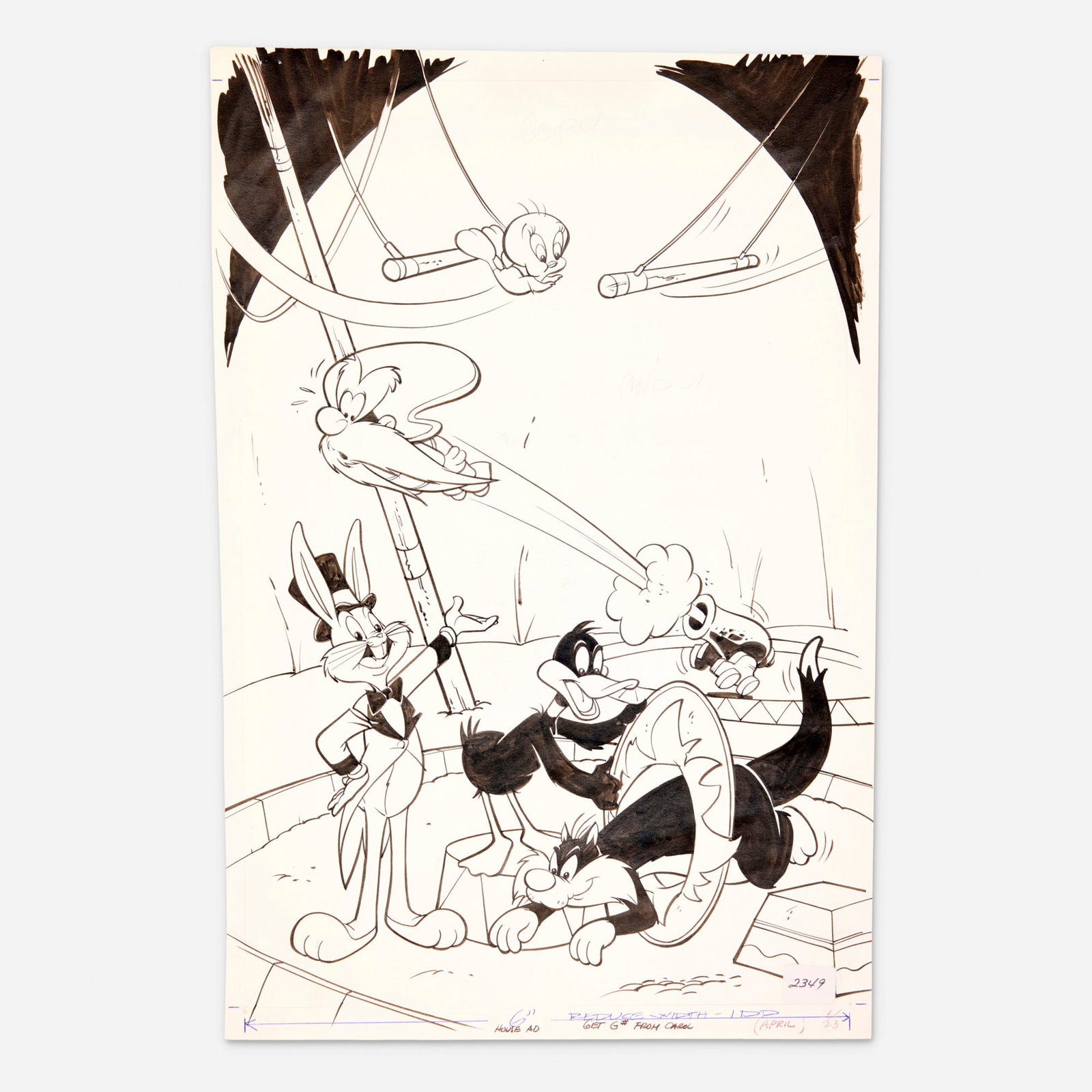 Looney Tunes Circus Themed House Ad Original Art (1 of 1)