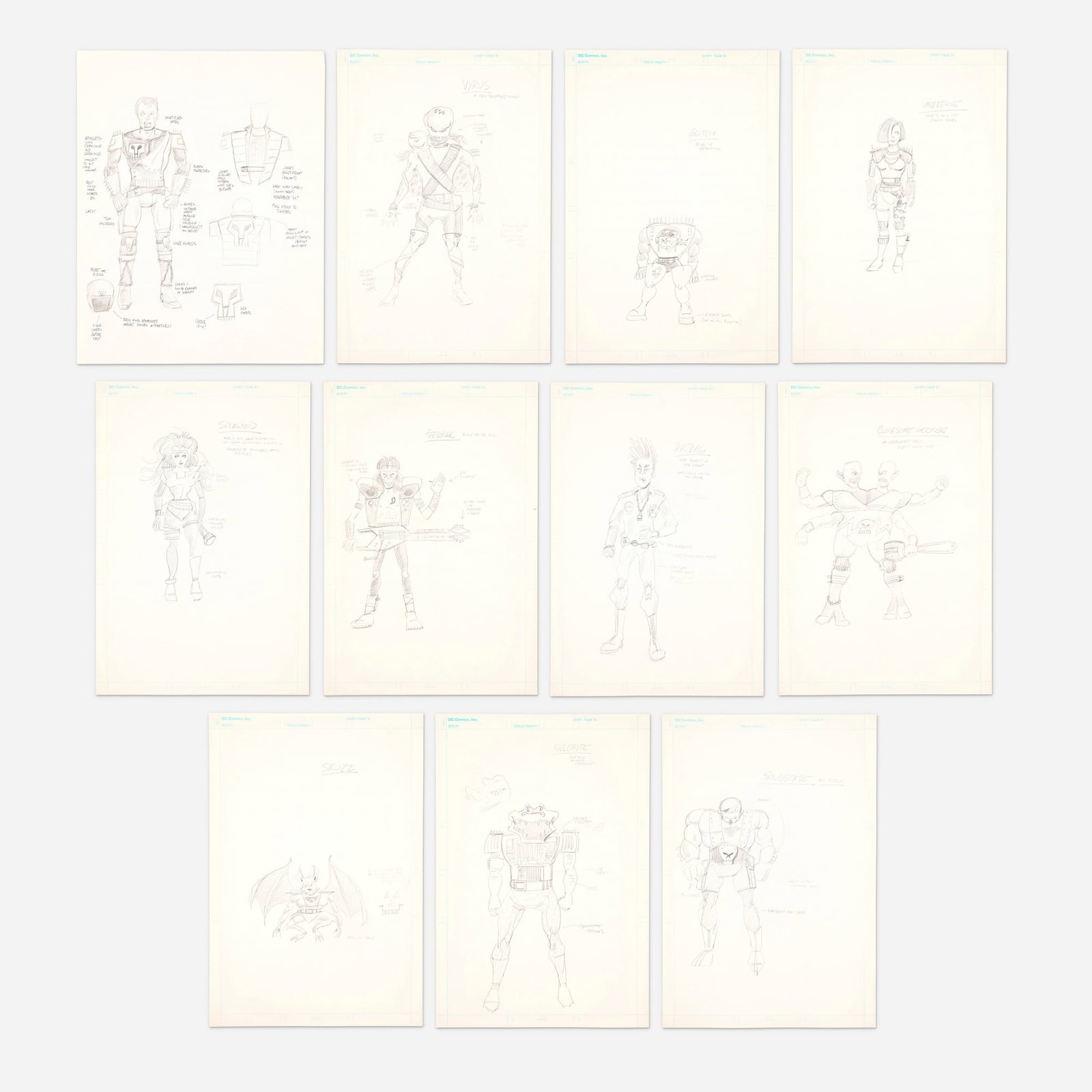 Joe Orlando, Group of 11 Character Designs Original Art (1 of 1)