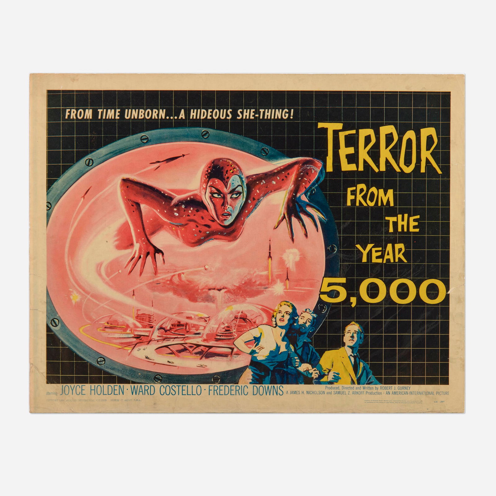 Terror from the Year 5,000 (American International, 1958): Terror from the Year 5,000 (American International, 1958) half sheet 22 h x 28 w in (56 x 71 cm) This low-budget sci-fi entry dives into time travel, atomic anxieties, and the terrifying consequences