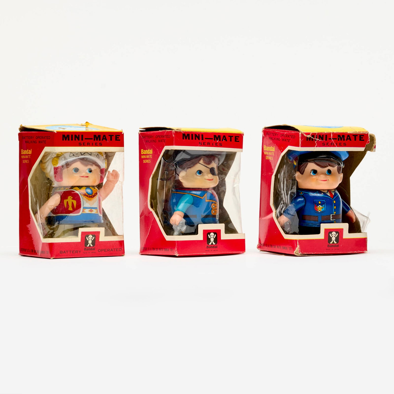 3PC Bandai Mini-Mate Pete the Indian, Space Man, and Police Man Group (1 of 2)