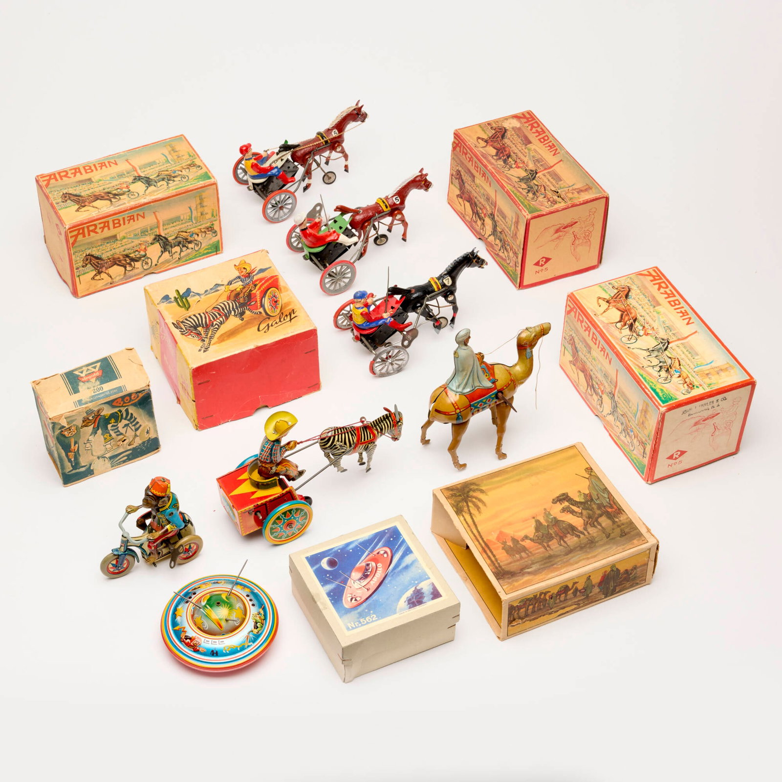 7PC West German Tin Lithograph Boxed Toy Group (1 of 4)