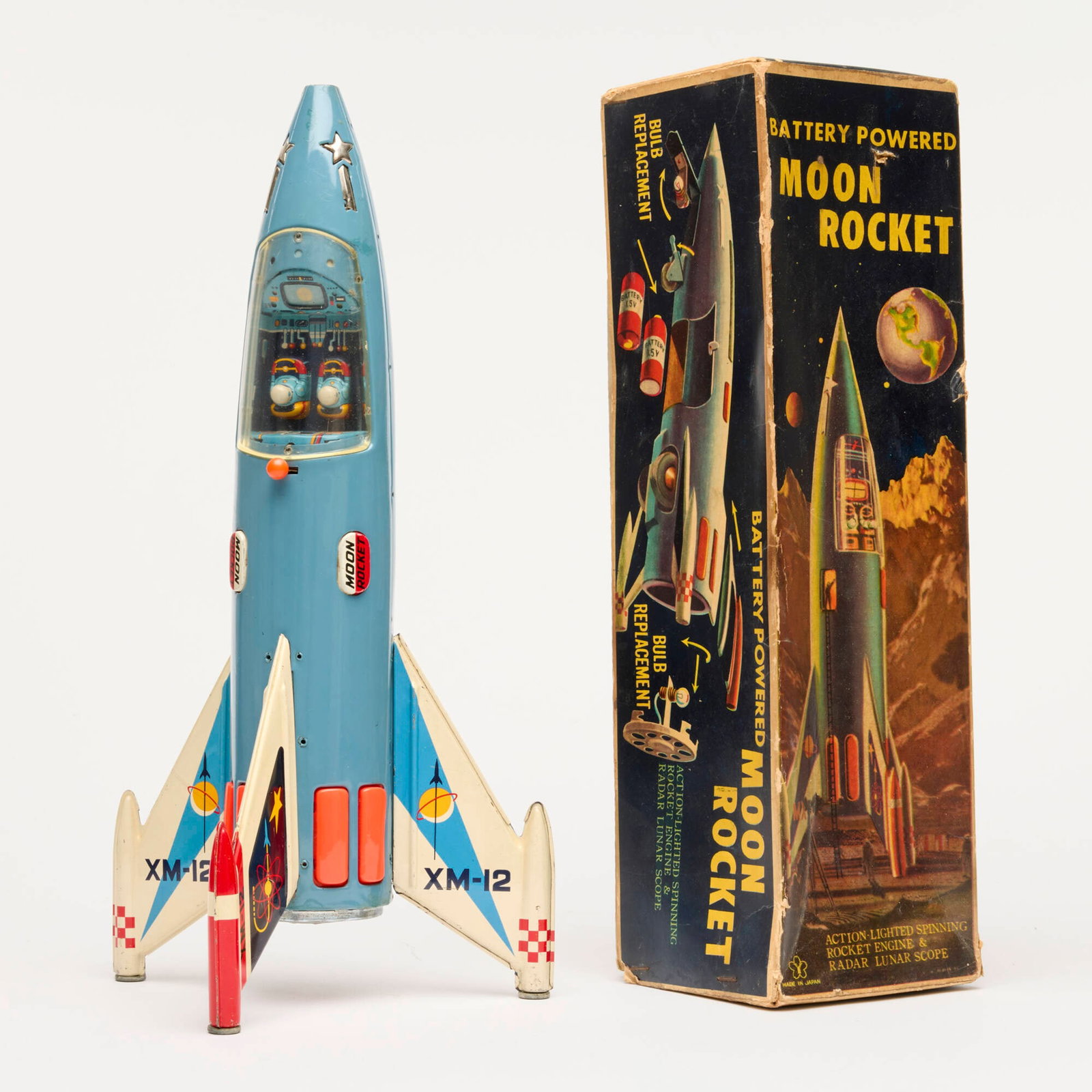 Yonezawa Toys Tin Battery Powered XM-12 Moon Rocket Boxed (1 of 3)