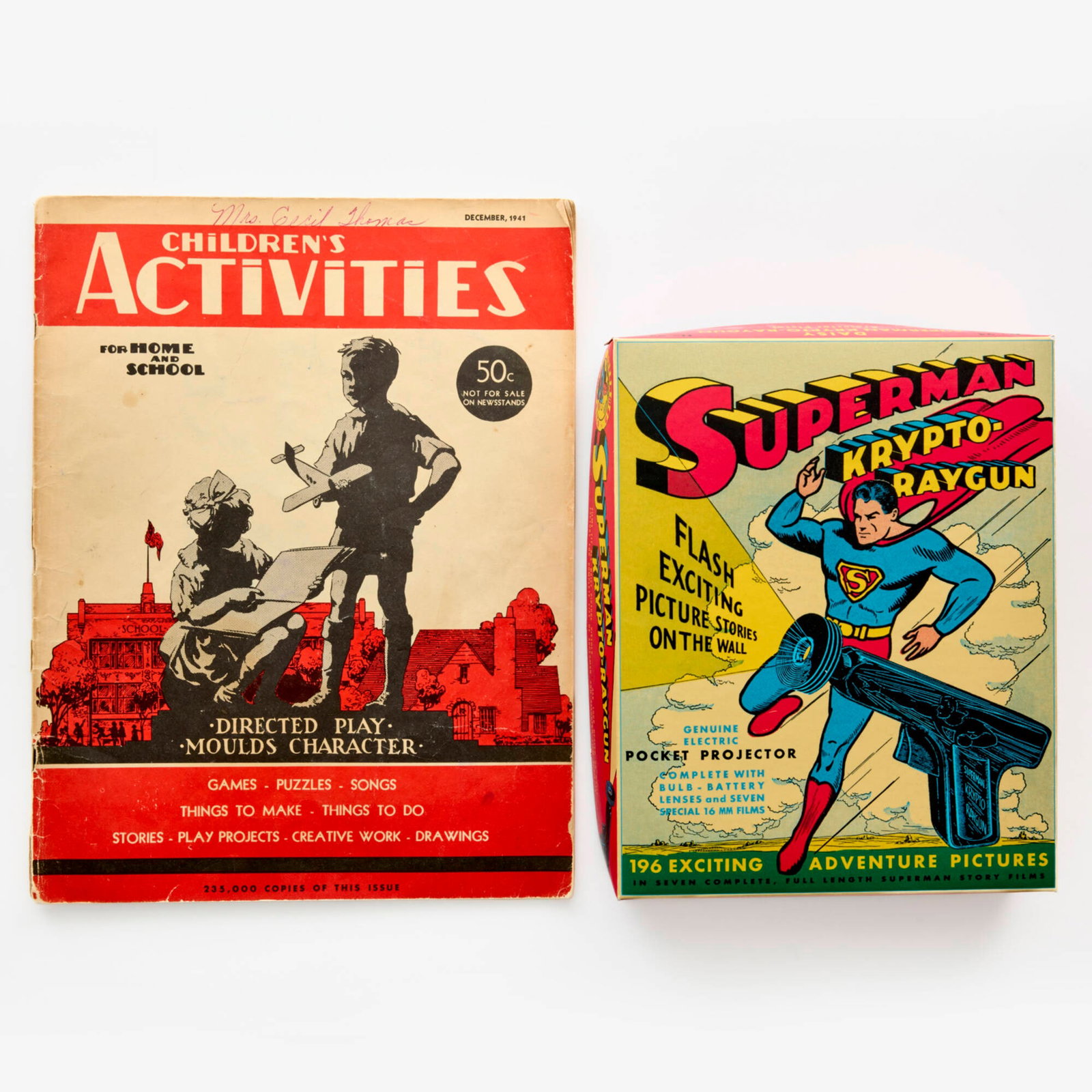 1940 Daisy Superman Krypto-Ray Gun with Display Box and Original Ad (1 of 2)