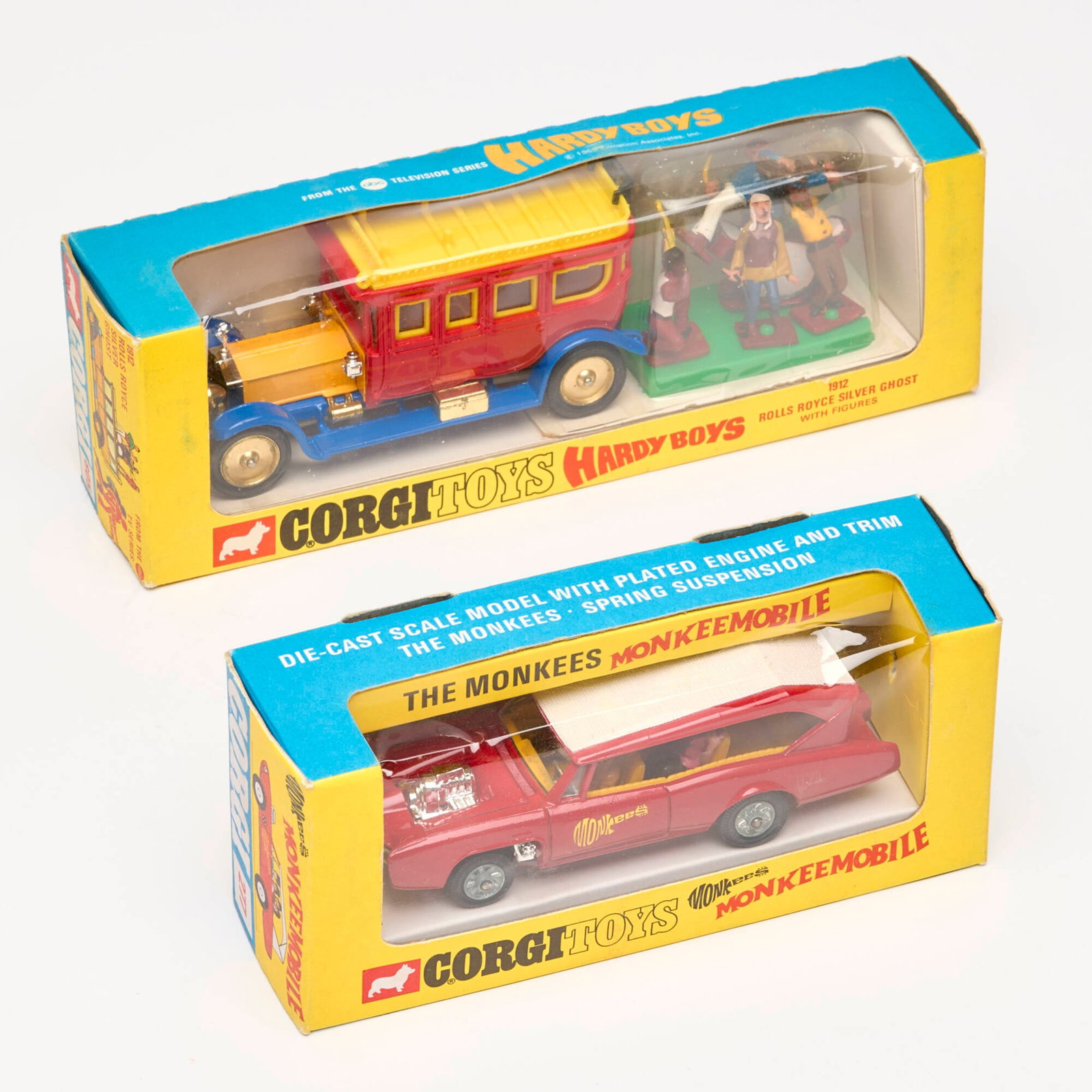 2PC Corgi Toys 277 The Monkees MonkeeMobile and 806 Hardy Boys 1912 Rolls Royce Silver Ghost Unused (1 of 2)