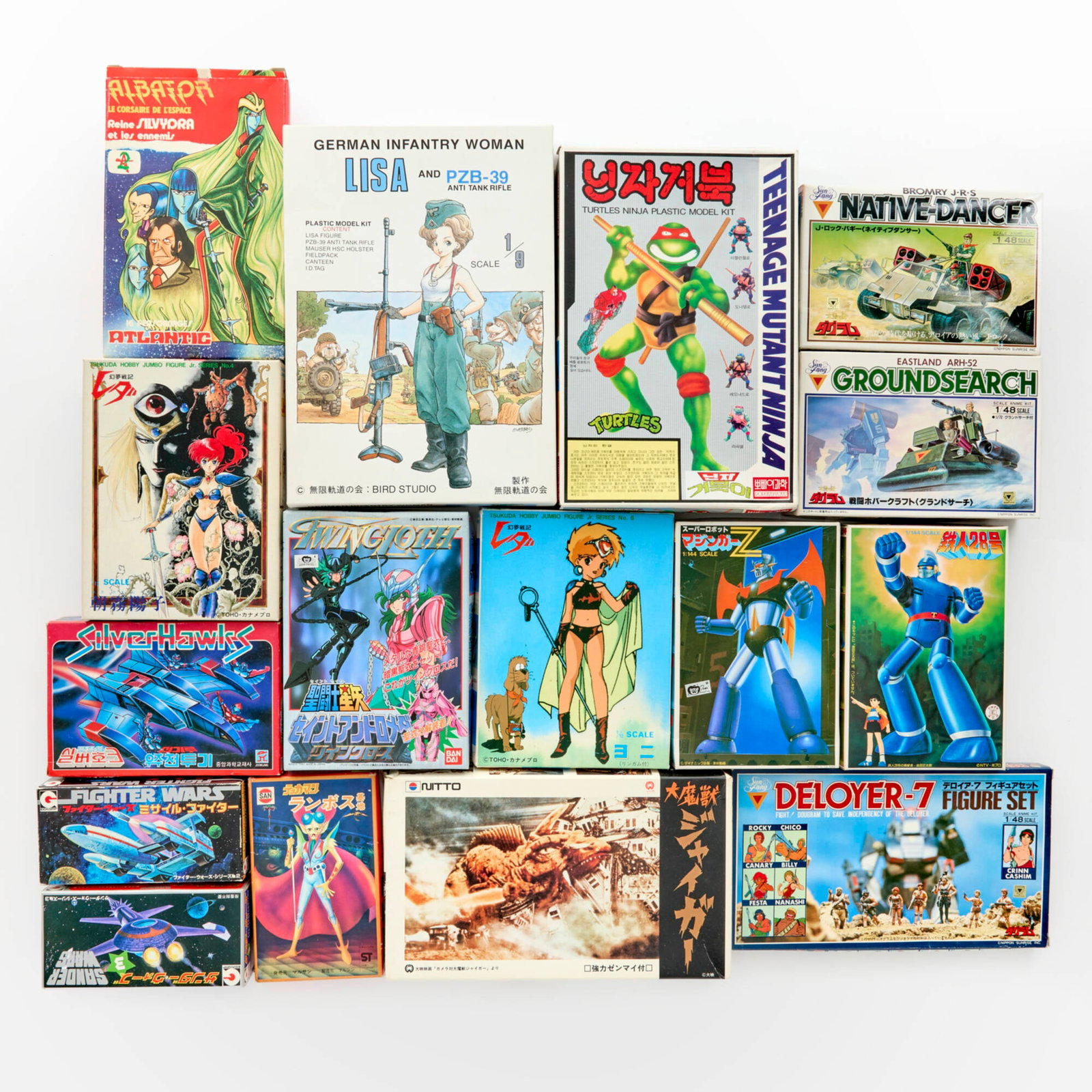 16PC Vintage Japanese Character Model Kit Group Unused (1 of 2)