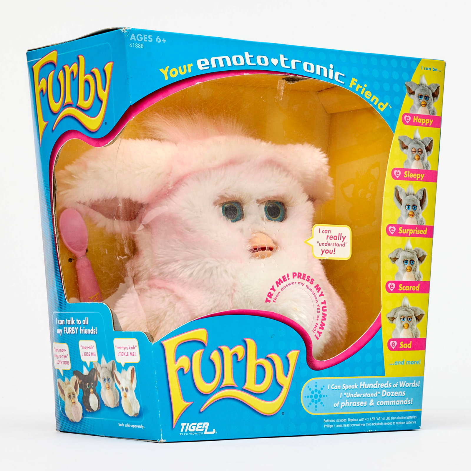 2005 Tiger Electronics Emoto-Tronic Furby Strawberry Swirl Factory Sealed: 2005 Tiger Electronics Emoto-Tronic Furby Strawberry Swirl Factory Sealed USA, 2005 10.5 h x 11 w x 5.25 d in (27 x 28 x 13 cm) Condition Notes: Factory Sealed. Some scuffing and scratching to window.