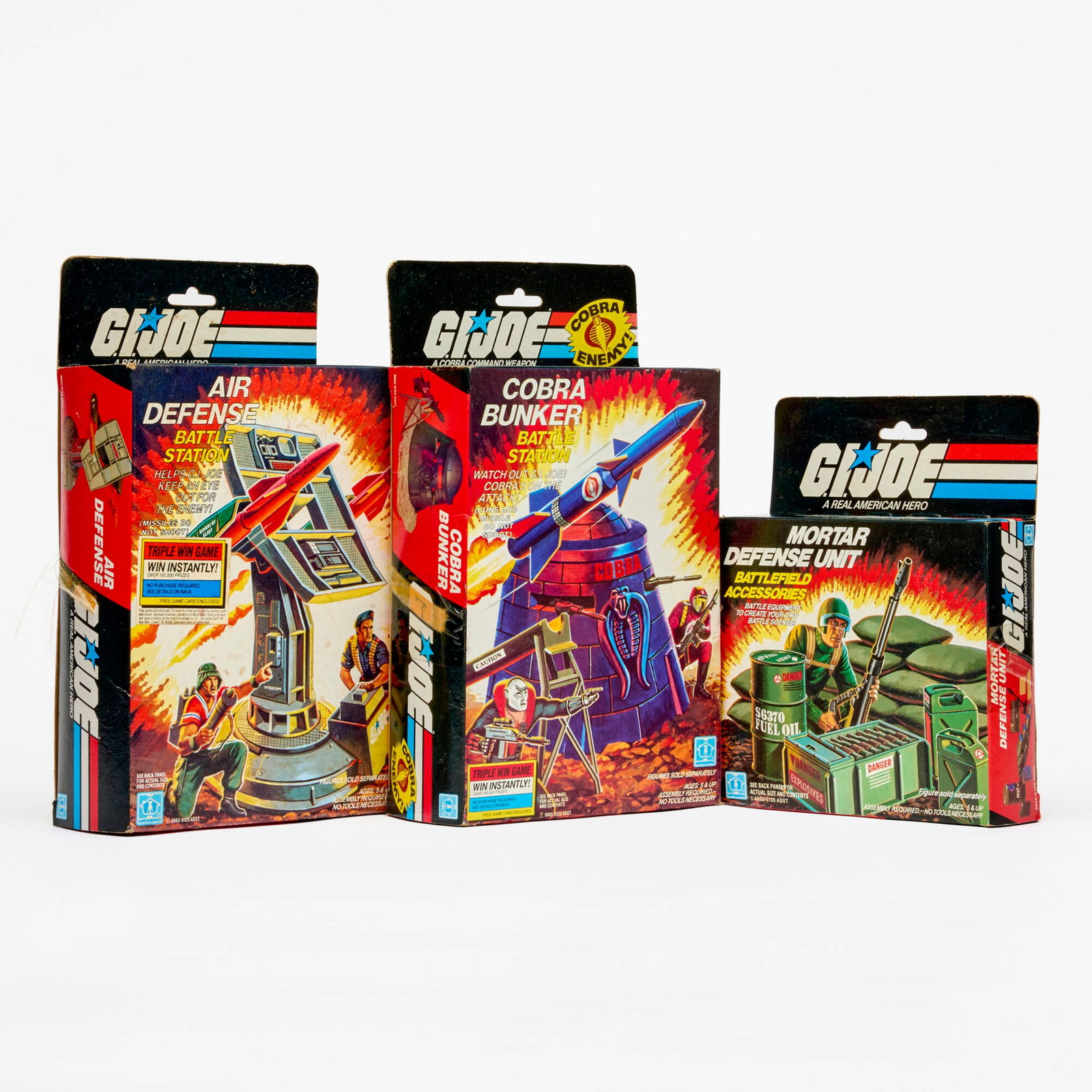 3PC 1983-1985 Hasbro G.I. Joe Battle Station and Battlefield Accessories Group Factory Sealed (1 of 2)