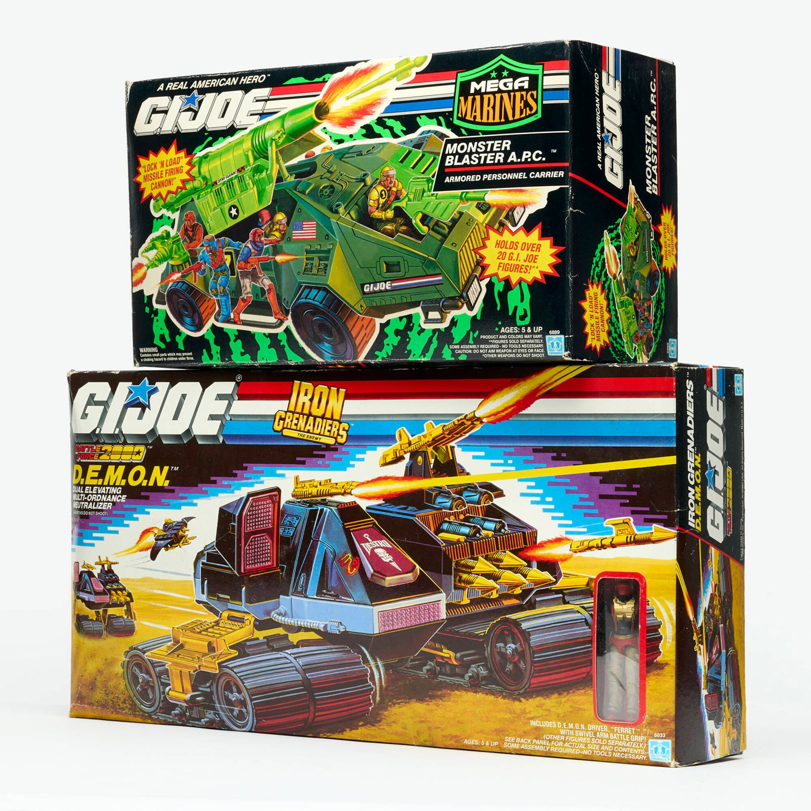 2PC Hasbro G.I. Joe Battle Force 2000 D.E.M.O.N.Mega Marines Monster Blaster A.P.C. Vehicle Group (1 of 2)