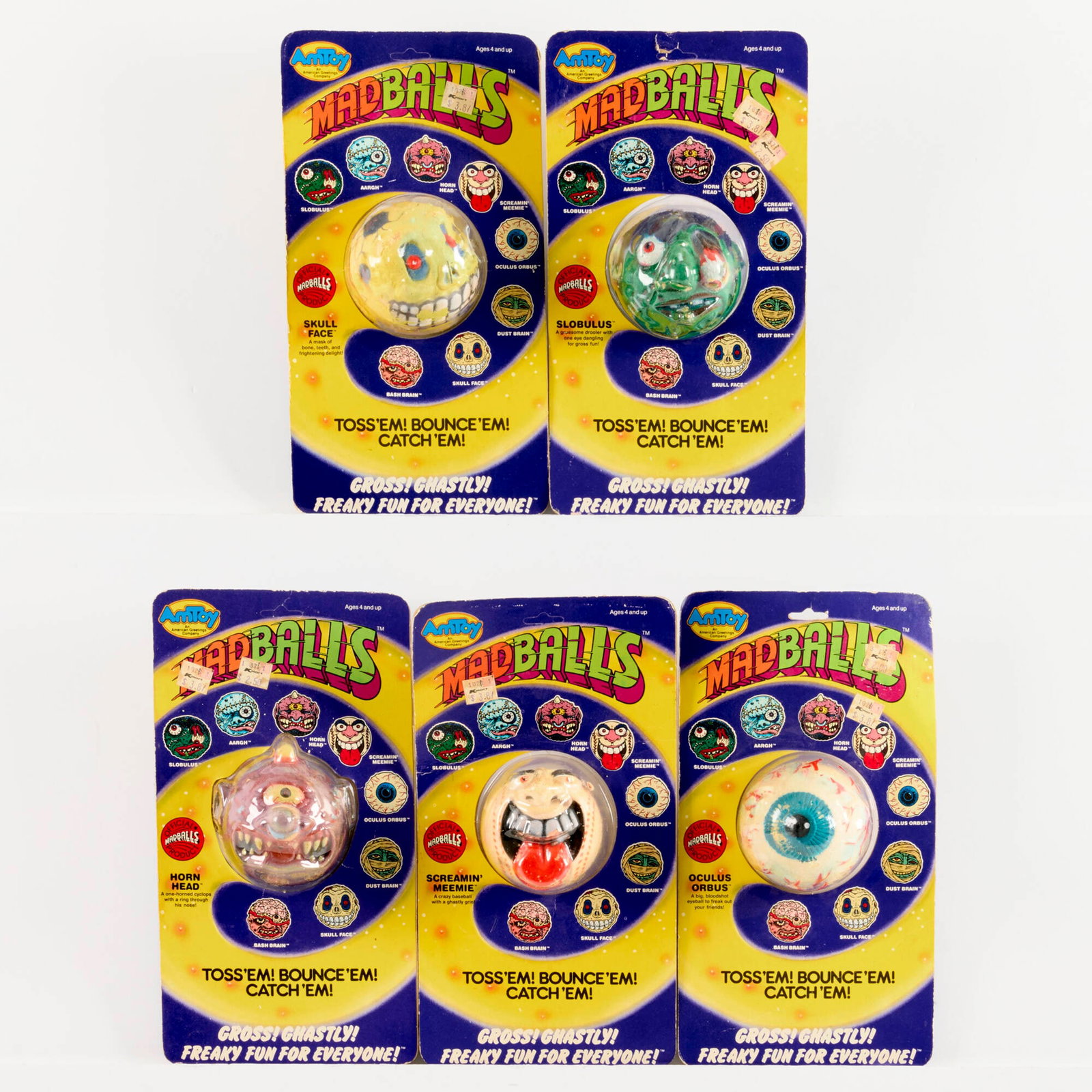 5PC 1986 AmToy MadBalls Group Factory Sealed (1 of 2)