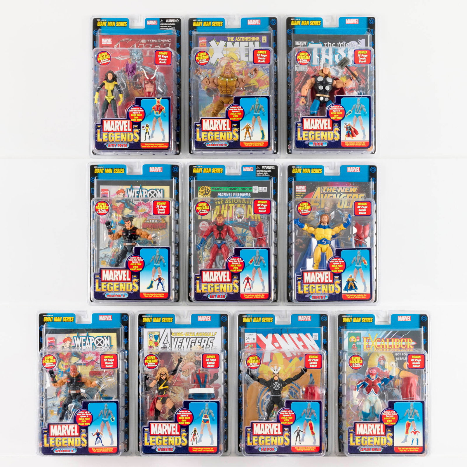 10PC 2006 Toy Biz Marvel Legends Giant Man Build A Figure Series Complete Wave Group Factory Sealed: 10PC 2006 Toy Biz Marvel Legends Giant Man Build A Figure Series Complete Wave Group Factory Sealed USA, 2006 12.75 h x 8.5 w x 3 d in (32 x 22 x 8 cm) 2006 Toy Biz Marvel Legends Factory Sealed group