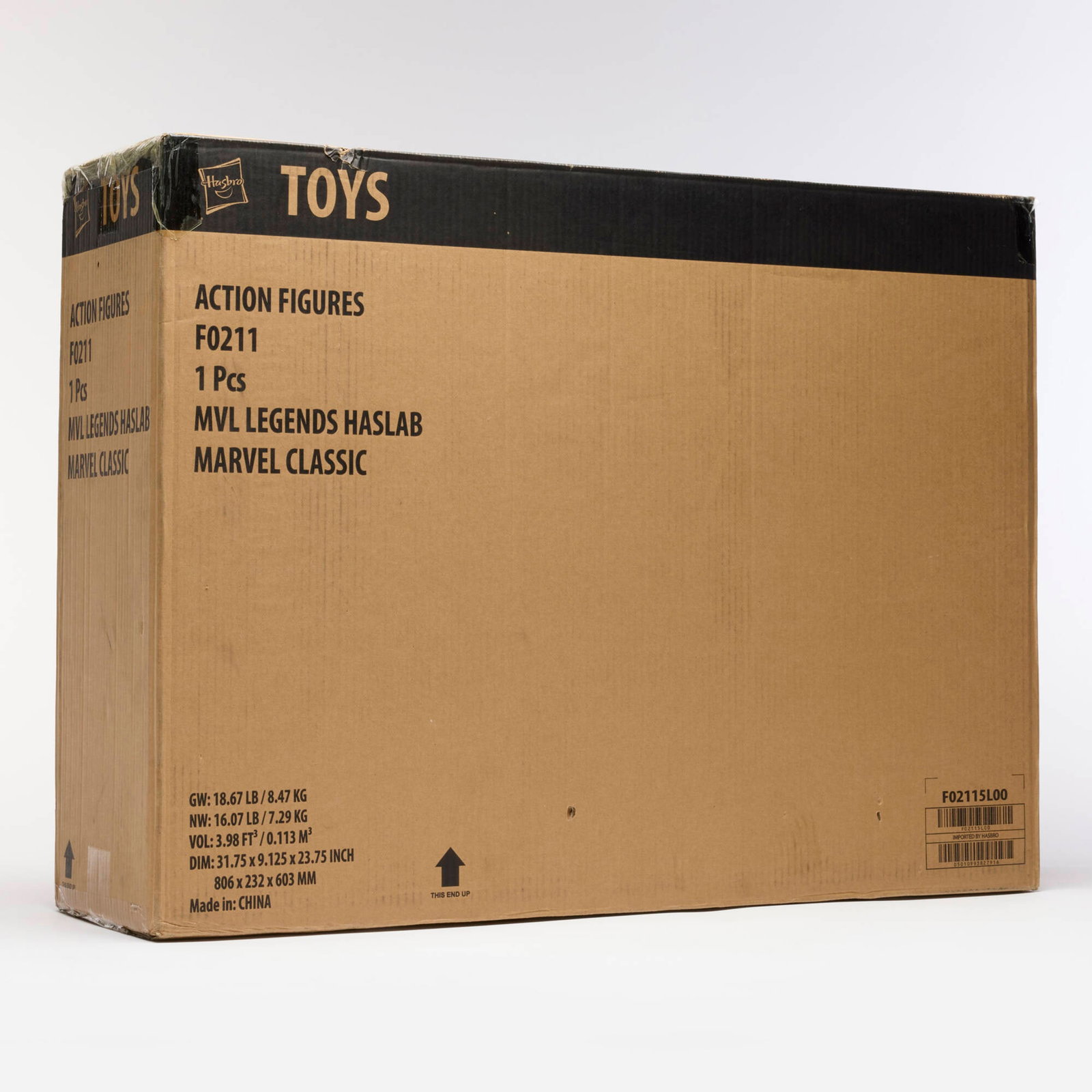 2021 Hasbro HasLabs Marvel Legends Sentinel Factory Sealed in Shipper Box: 2021 Hasbro HasLabs Marvel Legends Sentinel Factory Sealed in Shipper Box USA, 2021 23.25 h x 31.5 w x 9 d in (59 x 80 x 23 cm) Factory Sealed in shipper box F0211.Condition Notes: Some staining to sh