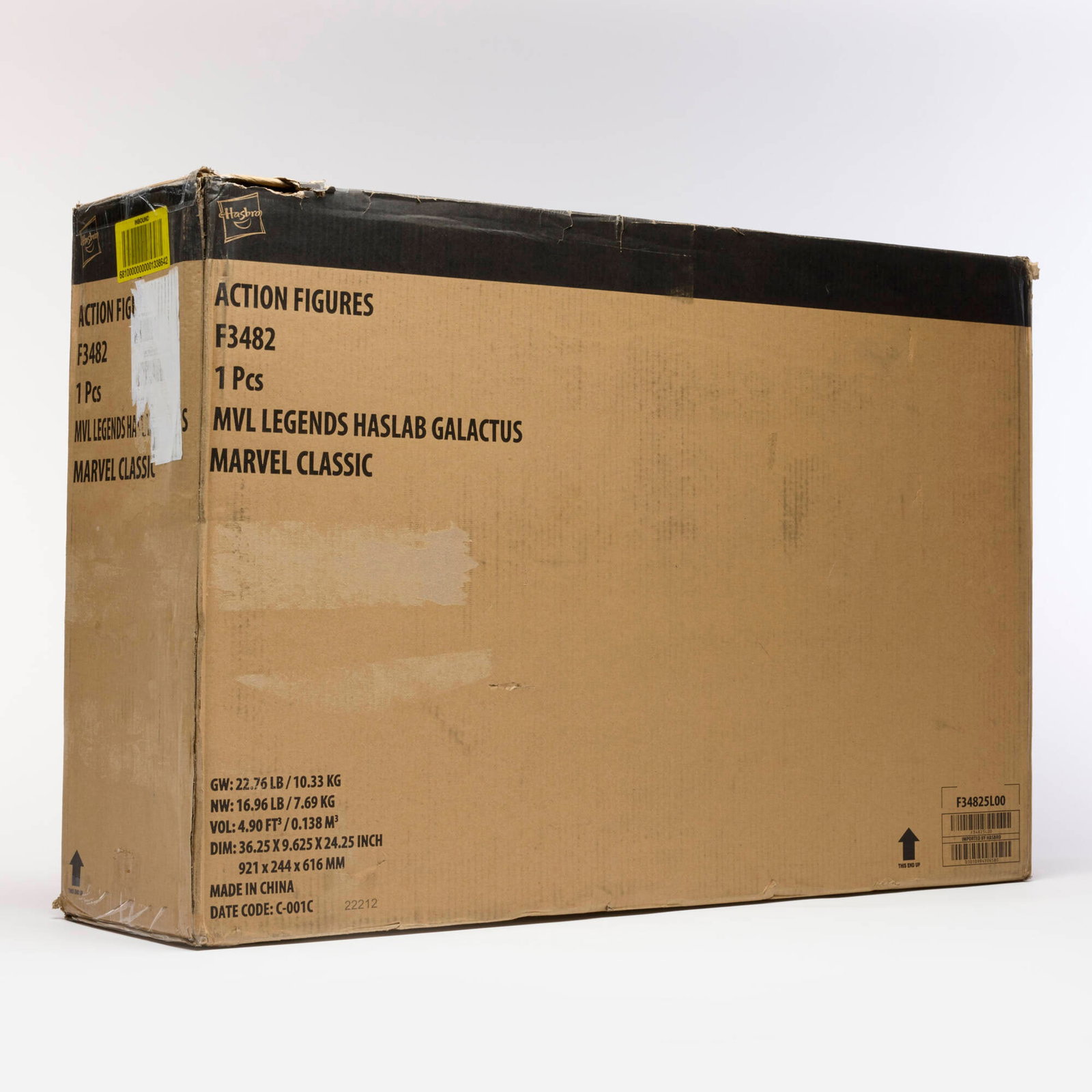 2022 Hasbro HasLabs Marvel Legends Galactus Factory Sealed in Shipper Box: 2022 Hasbro HasLabs Marvel Legends Galactus Factory Sealed in Shipper Box USA, 2022 24.25 h x 36.25 w x 9.75 d in (62 x 92 x 25 cm) Factory Sealed in shipper box F3482. Galactus measures 32 inches.Con