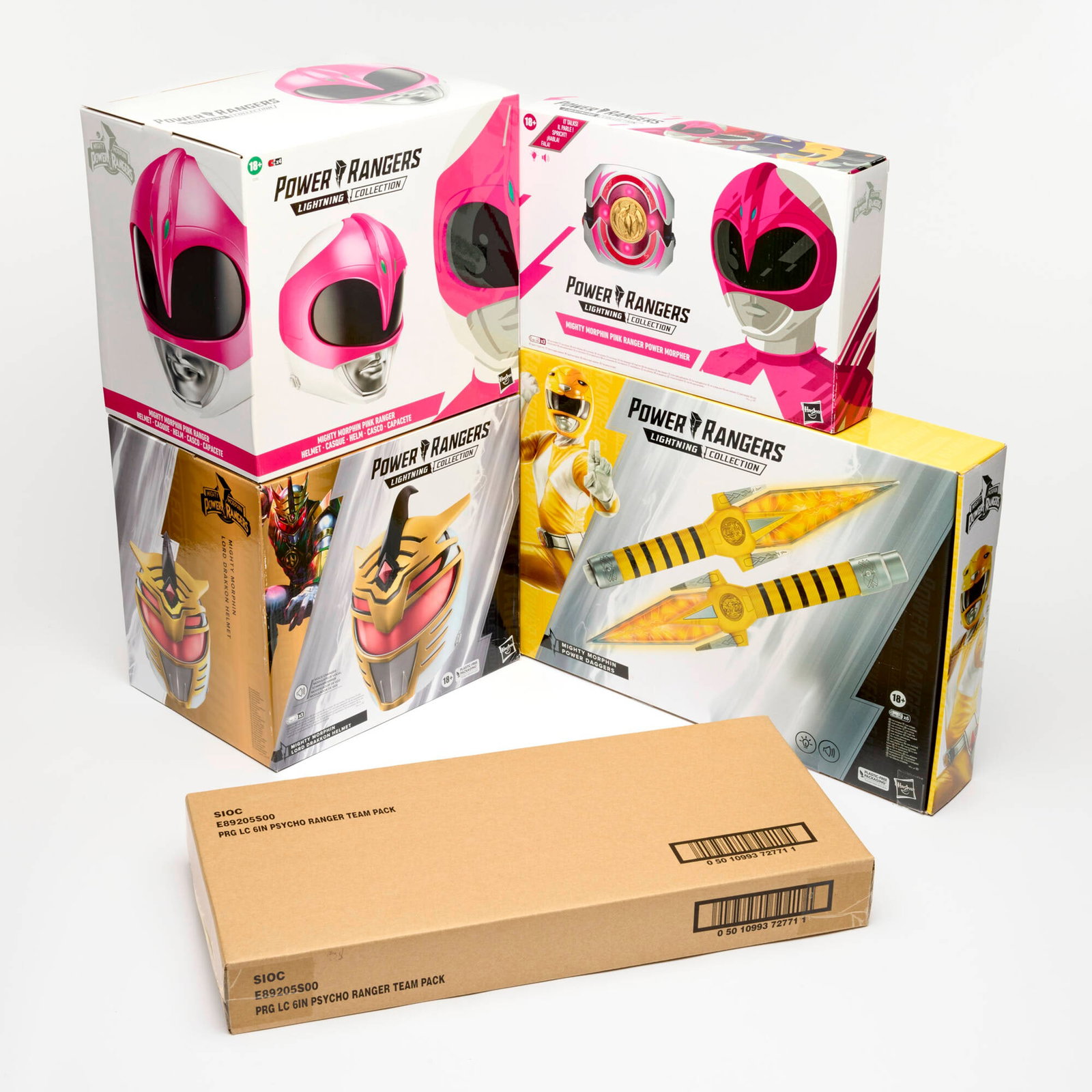 5PC 2020-2023 Hasbro Power Rangers Lightning Collection Group Factory Sealed: 5PC 2020-2023 Hasbro Power Rangers Lightning Collection Group Factory Sealed USA, 2020-2023 largest: 11.75 h x 12.75 w x 9 d in (30 x 32 x 23 cm) smallest: 9 h x 13.25 w x 2.5 d in (23 x 34 x 6 cm) Ha