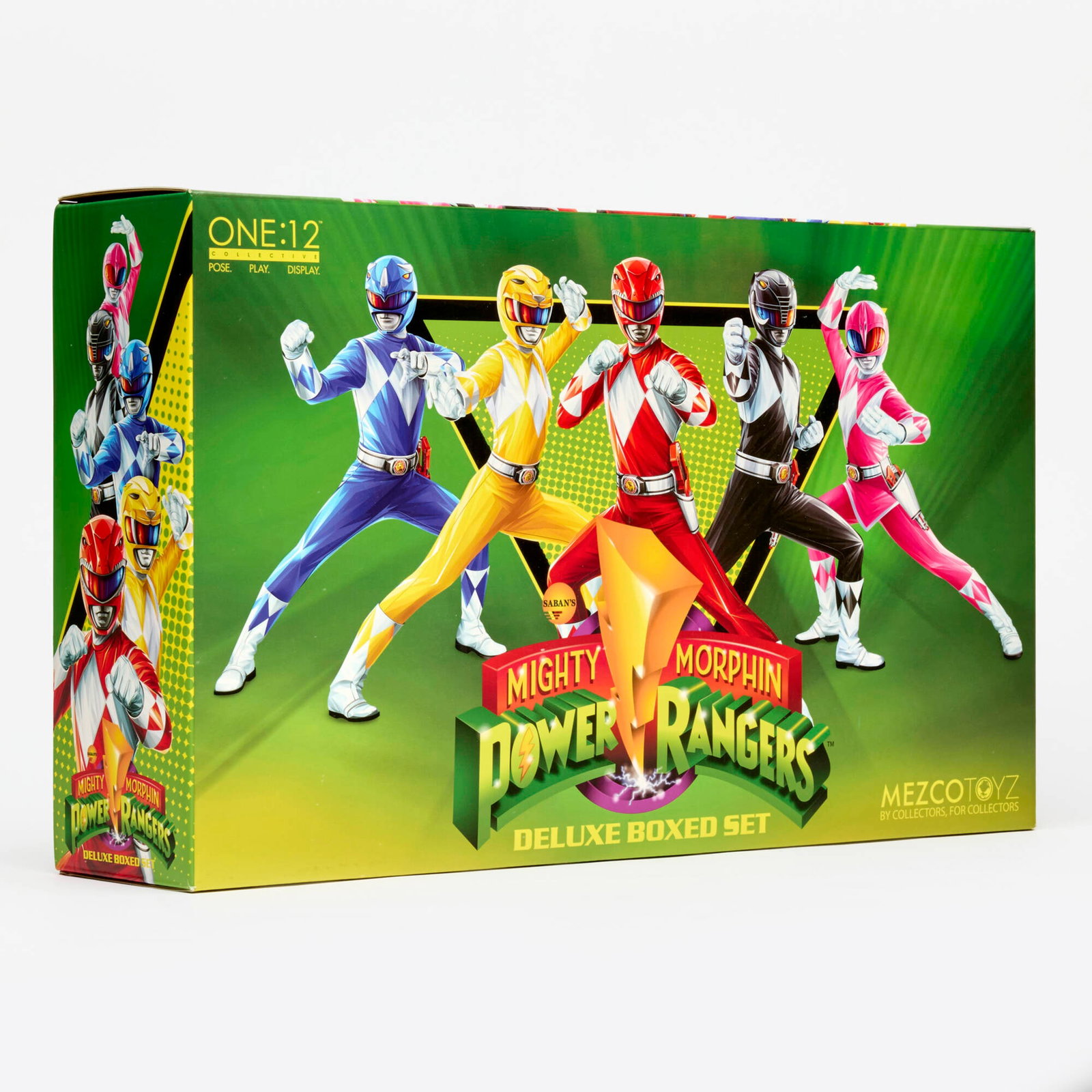 2023 Mezco Toyz One:12 Collective Mighty Morphin Power Rangers Deluxe Box Set Factory Sealed: 2023 Mezco Toyz One:12 Collective Mighty Morphin Power Rangers Deluxe Box Set Factory Sealed USA, 2023 11 h x 18 w x 4.25 d in (28 x 46 x 11 cm) Condition Notes: Factory Sealed. Bottom tape circle sta