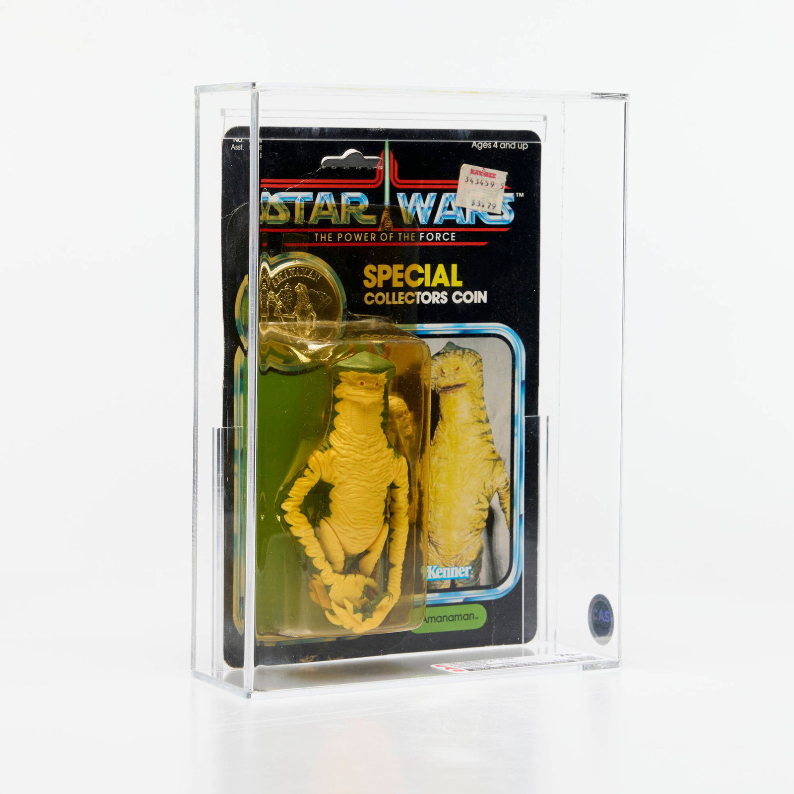 1984 Kenner Star Wars POTF 92 Back Amanaman with Collector Coin CAS 70+: 1984 Kenner Star Wars POTF 92 Back Amanaman with Collector Coin CAS 70+ USA, 1985 CAS#: 20225410 Grader Notes: C:70 B:85 F:85 (Y73.9)