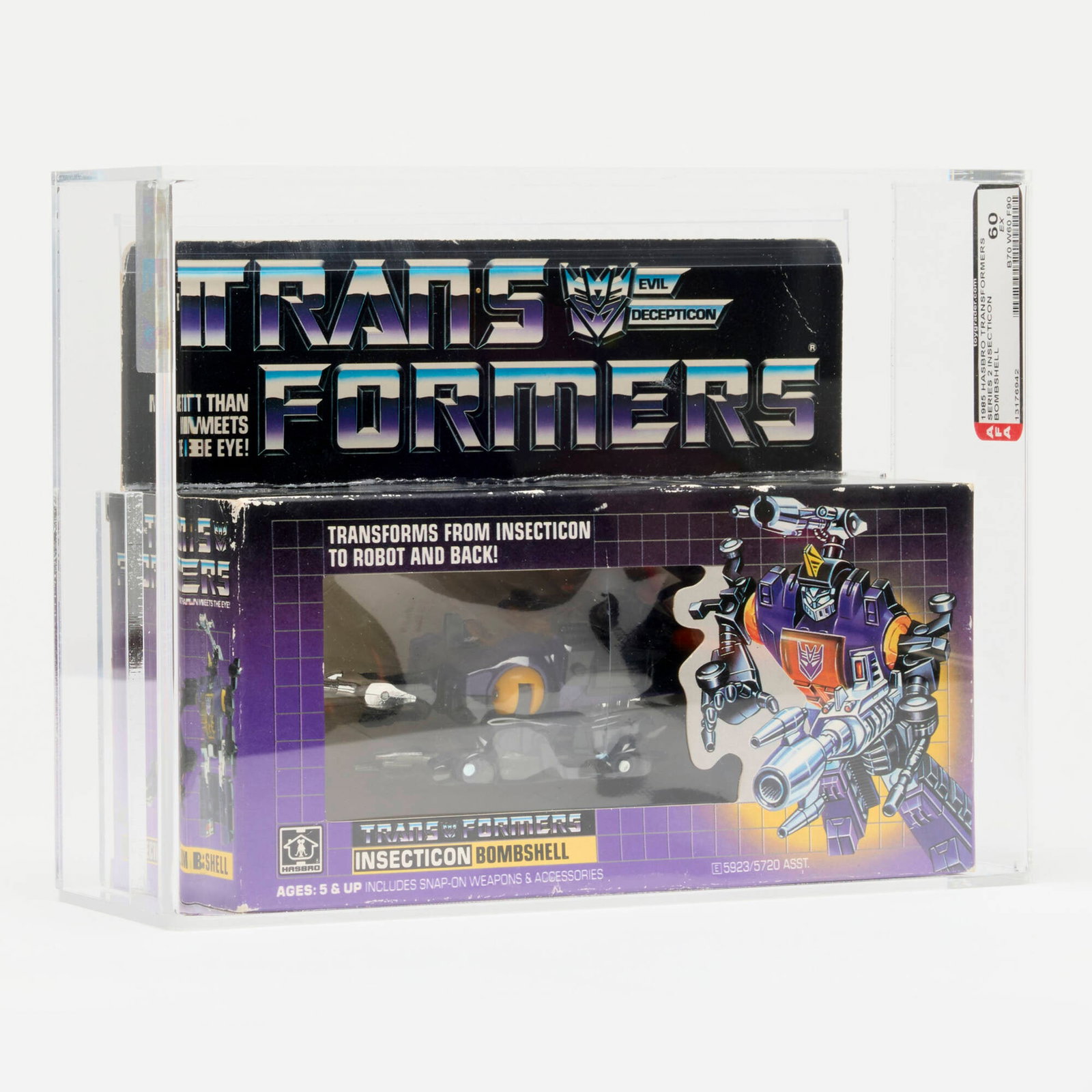 1985 Hasbro Transformers Generation 1 G1 Series 2 Insecticon Bombshell AFA 60 (1 of 3)