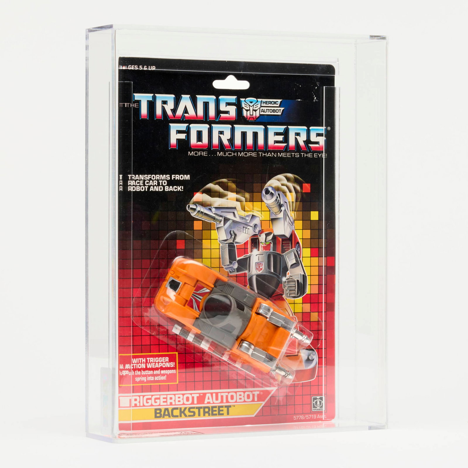 1990 Hasbro Transformers Chinese Re-Issue Triggerbot Backstreet AFA 75+ (1 of 3)