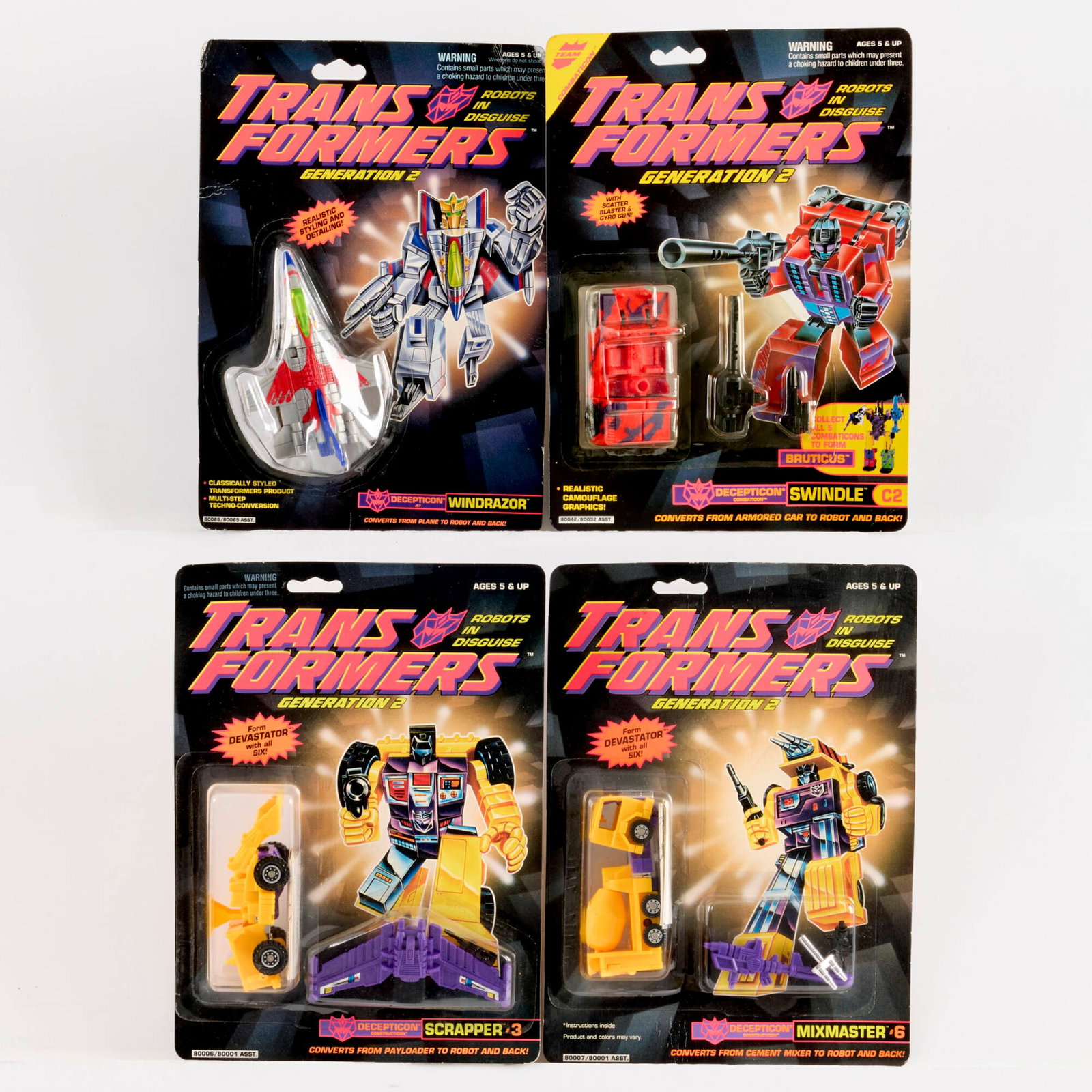 4PC 1992-1993 Hasbro Transformers Generation 2 G2 Group Factory Sealed: 4PC 1992-1993 Hasbro Transformers Generation 2 G2 Group Factory Sealed USA, 1992-1993 10 h x 7 w x 2 d in (25 x 18 x 5 cm) Hasbro Transformers Generation 2 G2 Factory Sealed Group includes: 1992 Mixma
