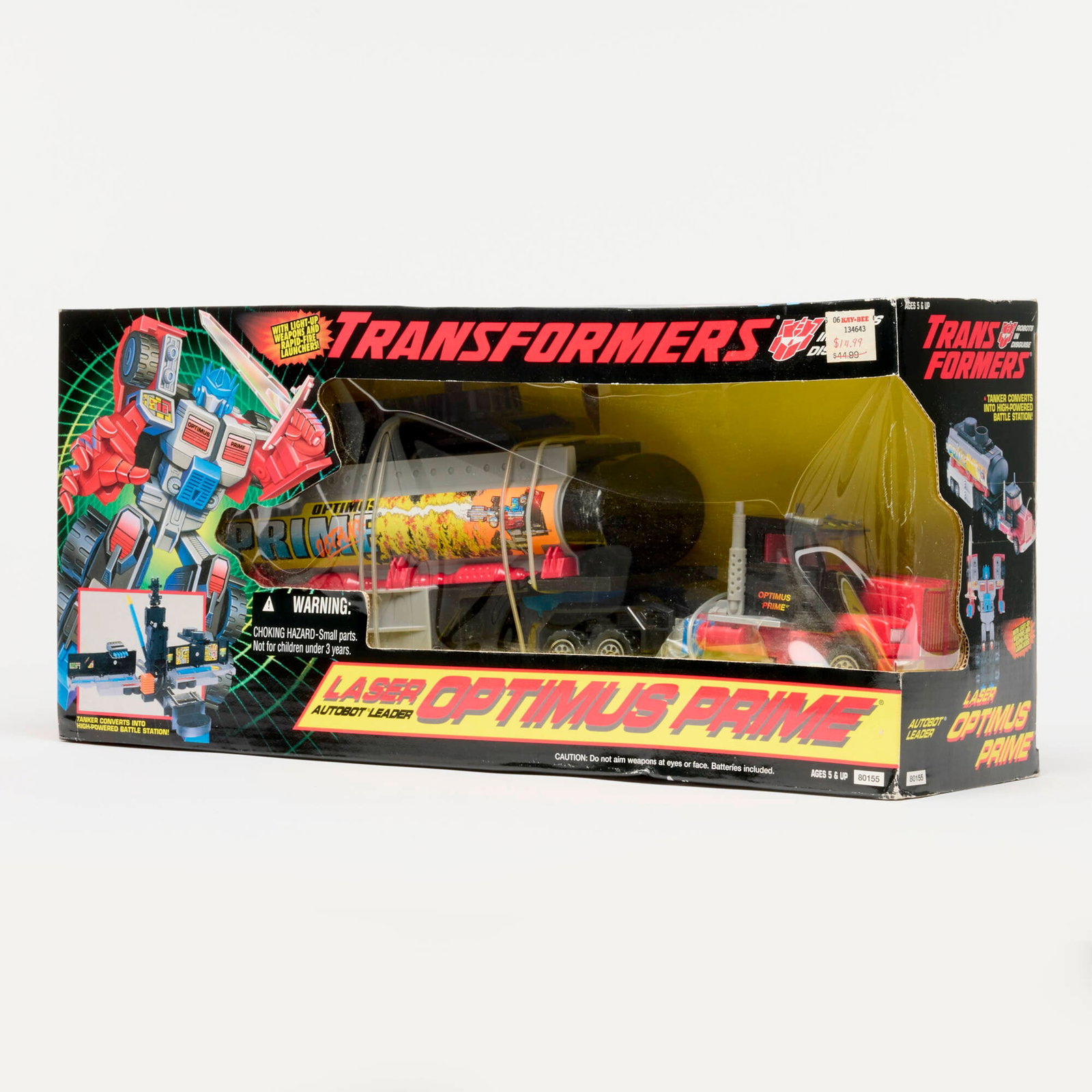 1995 Hasbro Transformers Laser Optimus Prime Factory Sealed: 1995 Hasbro Transformers Laser Optimus Prime Factory Sealed USA, 1995 7.75 h x 18 w x 4.75 d in (20 x 46 x 12 cm) Condition Notes: Factory Sealed. Slight wear to corners and edges. Scuffing to box. Cr