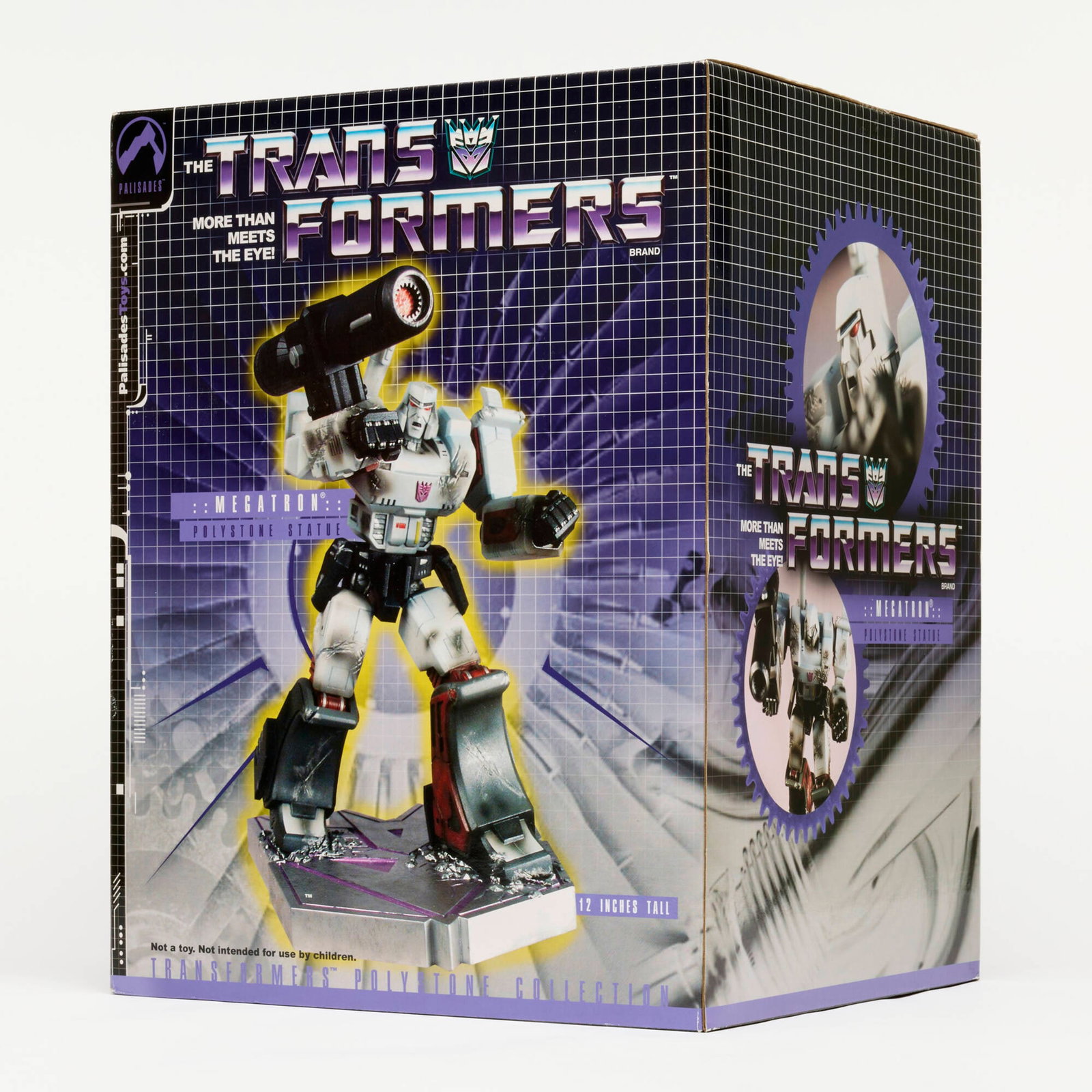 2005 Palisades Toys Transformers Megatron Polystone Statue Factory Sealed: 2005 Palisades Toys Transformers Megatron Polystone Statue Factory Sealed USA, 2004 16.5 h x 12.75 w x 11.5 d in (42 x 32 x 29 cm) Numbered AP47 of 60Condition Notes: Factory Sealed. Slight wear to ed