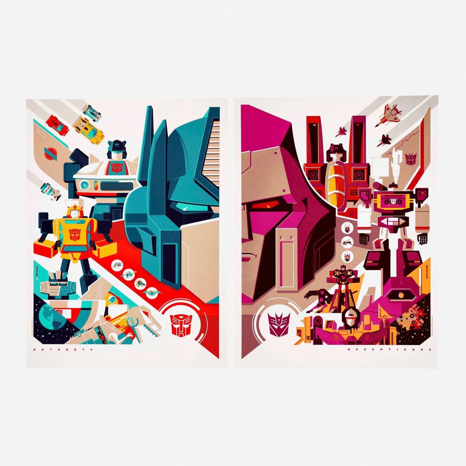 Hasbro Transformers Autobots/Decepticons Connecting NYCC Tom Whalen x Acid Gallery Print Group (1 of 2)