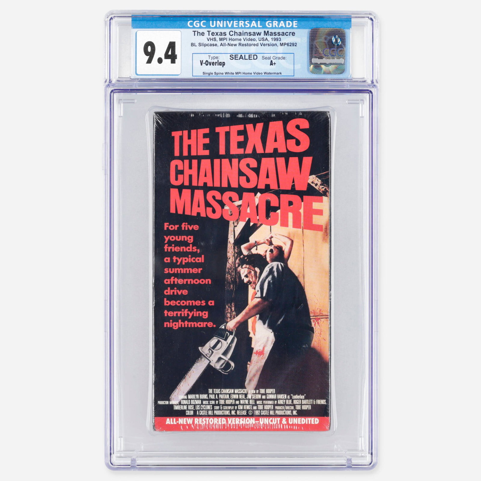 The Texas Chainsaw Massacre All-New Restored Version MPI Home Video VHS CGC 9.4 Sealed A+ (1 of 2)