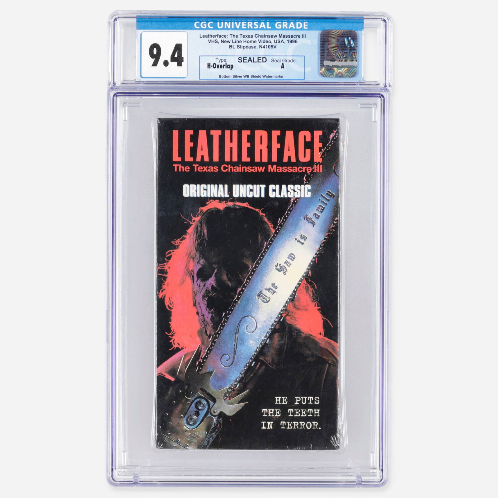 1996 Leatherface: The Texas Chainsaw Massacre III (1990) New Line Home Video VHS CGC 9.4 Sealed A (1 of 2)