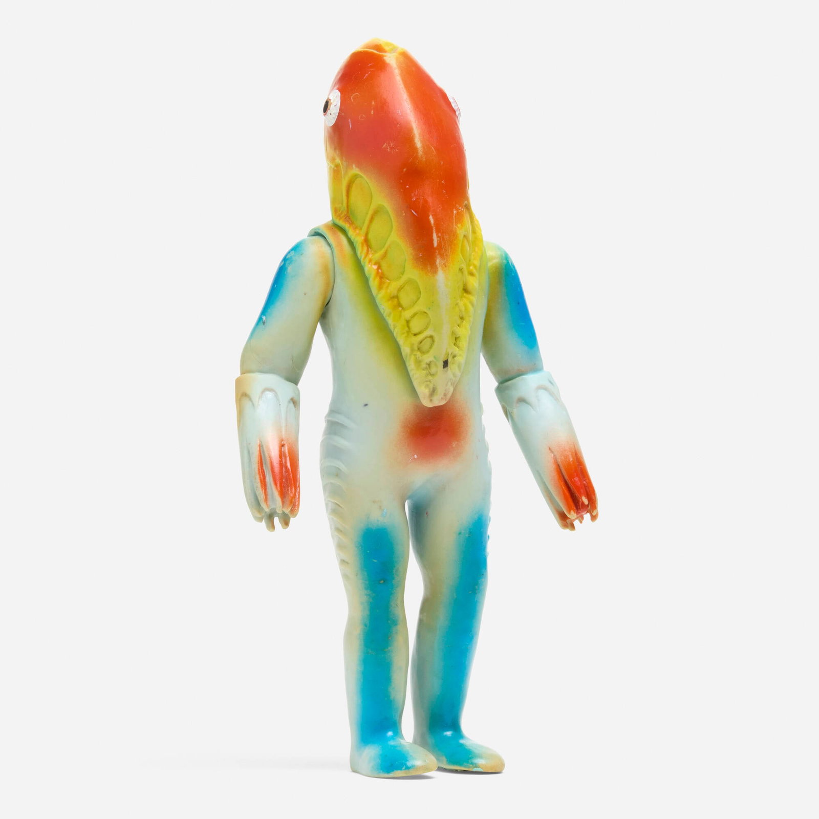 Bullmark Ultraseven Alien Metron Standard Vinyl: Bullmark Ultraseven Alien Metron Standard Vinyl Bullmark Japan, c. 1970 9 h x 4.375 w x 2.5 d in (23 x 11 x 6 cm) Condition notes: Overall good condition with minimal scattered paint rubs and writing 