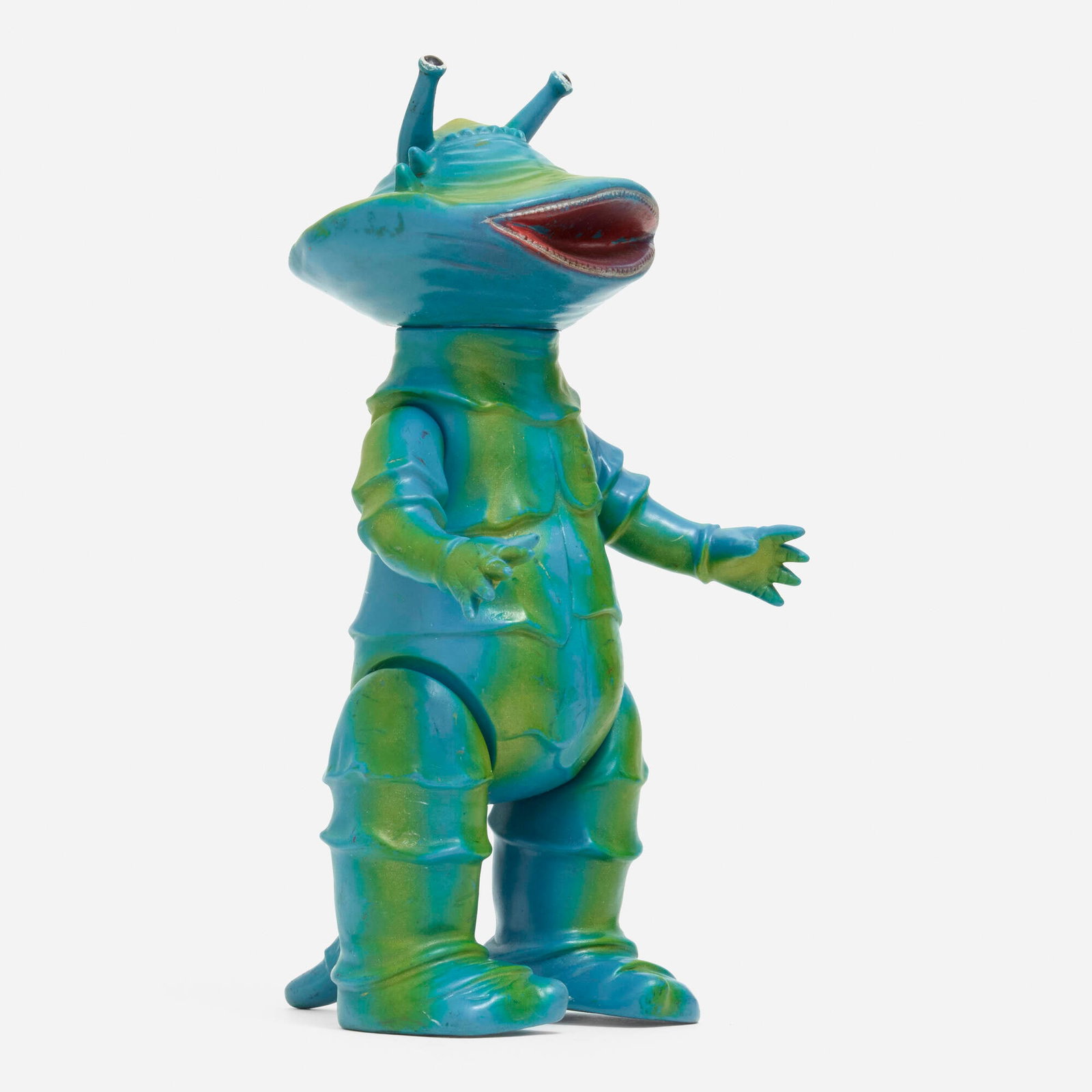 Bullmark Ultraman Kanegon Standard Vinyl: Bullmark Ultraman Kanegon Standard Vinyl Bullmark Japan, c. 1970 9.5 h x 5 w x 4.75 d in (24 x 13 x 12 cm) Condition notes: Overall very good condition with minimal scattered paint rubs. This work wil